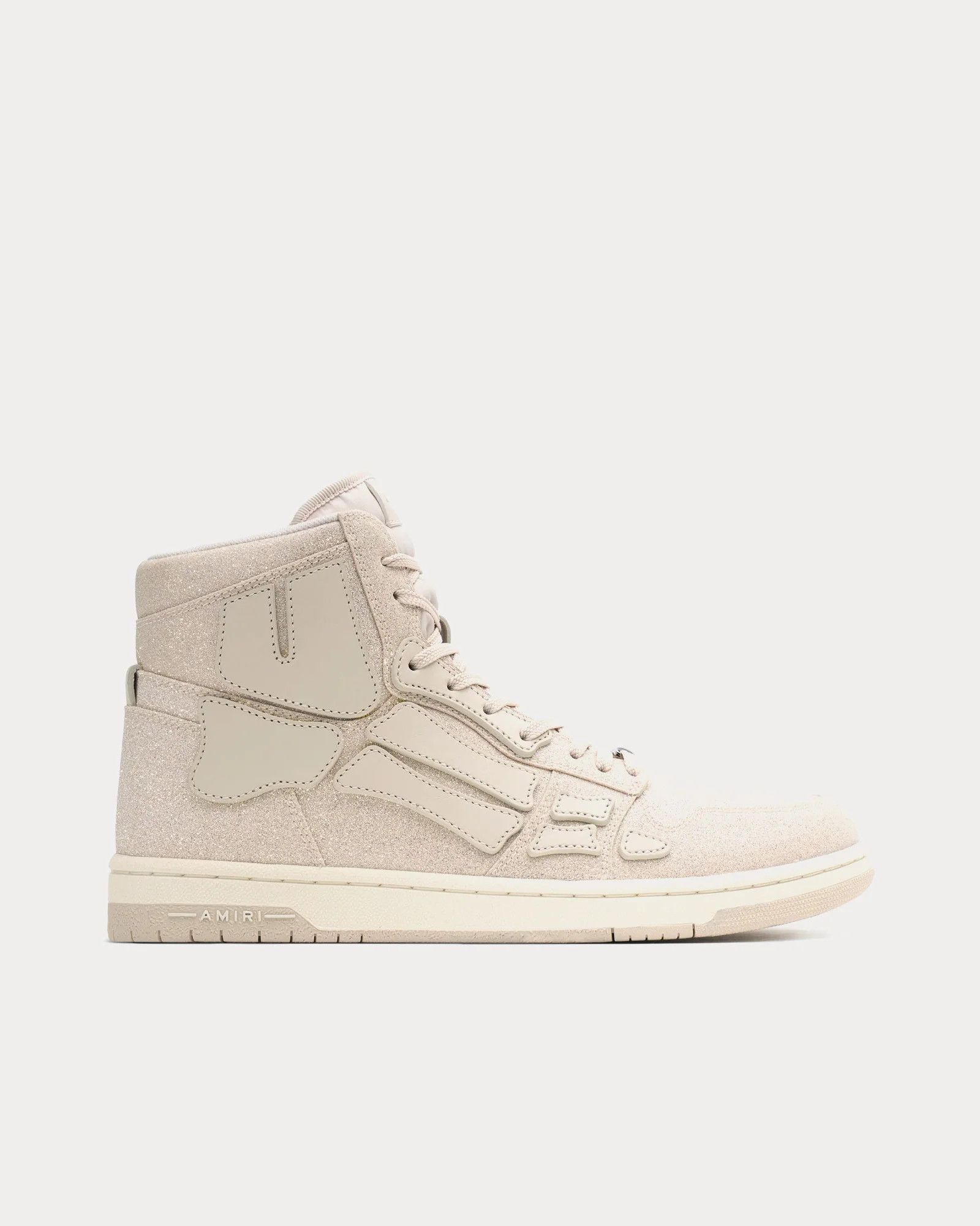Amiri o1mle0426 Crystal Skelton Hi-Top Sneakers in Beige Size US 10 / EU 43 - 1 Thumbnail