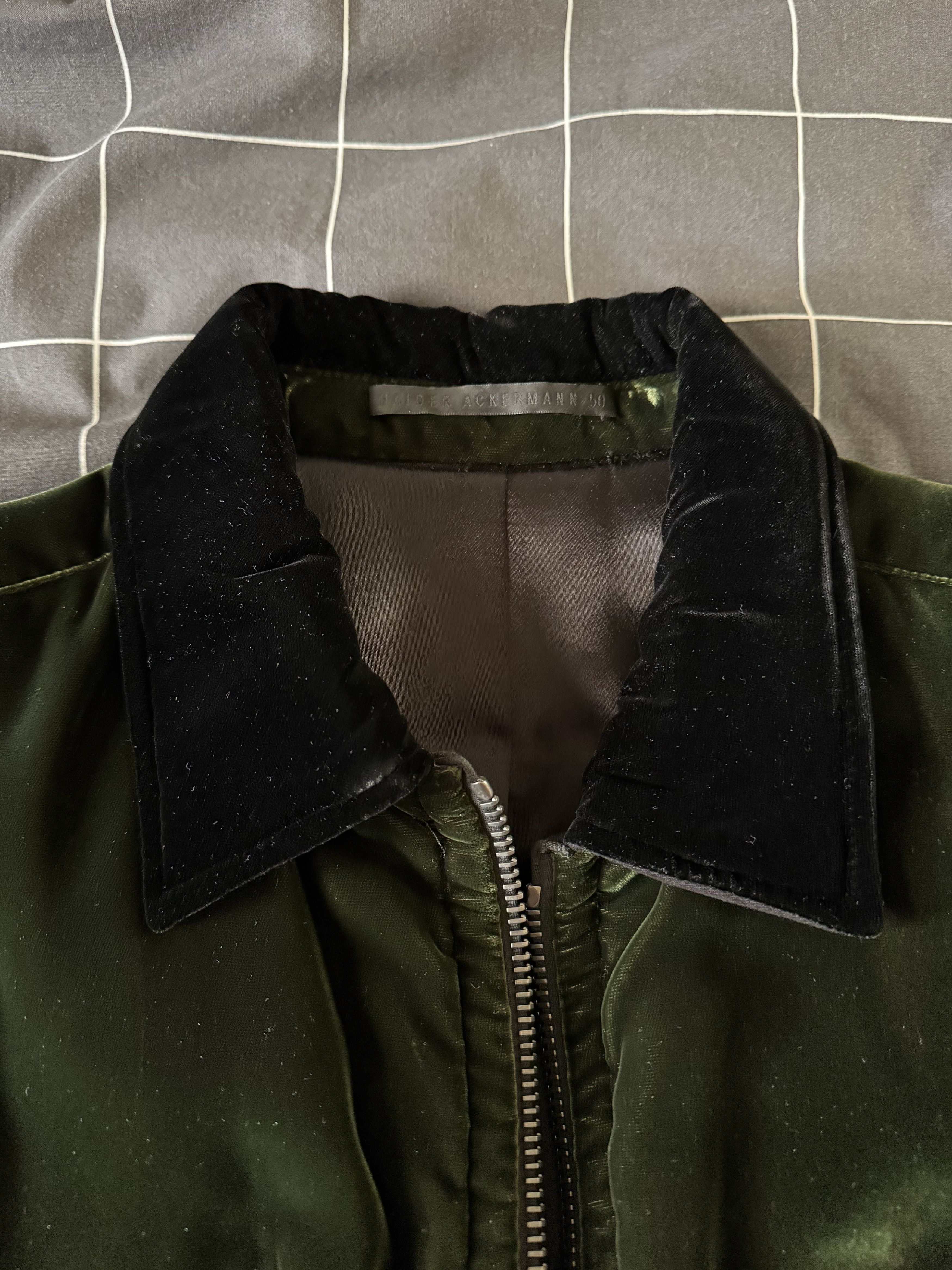 Haider Ackermann Reversible Green Velvet Bomber Size US L / EU 52-54 / 3 - 3 Thumbnail