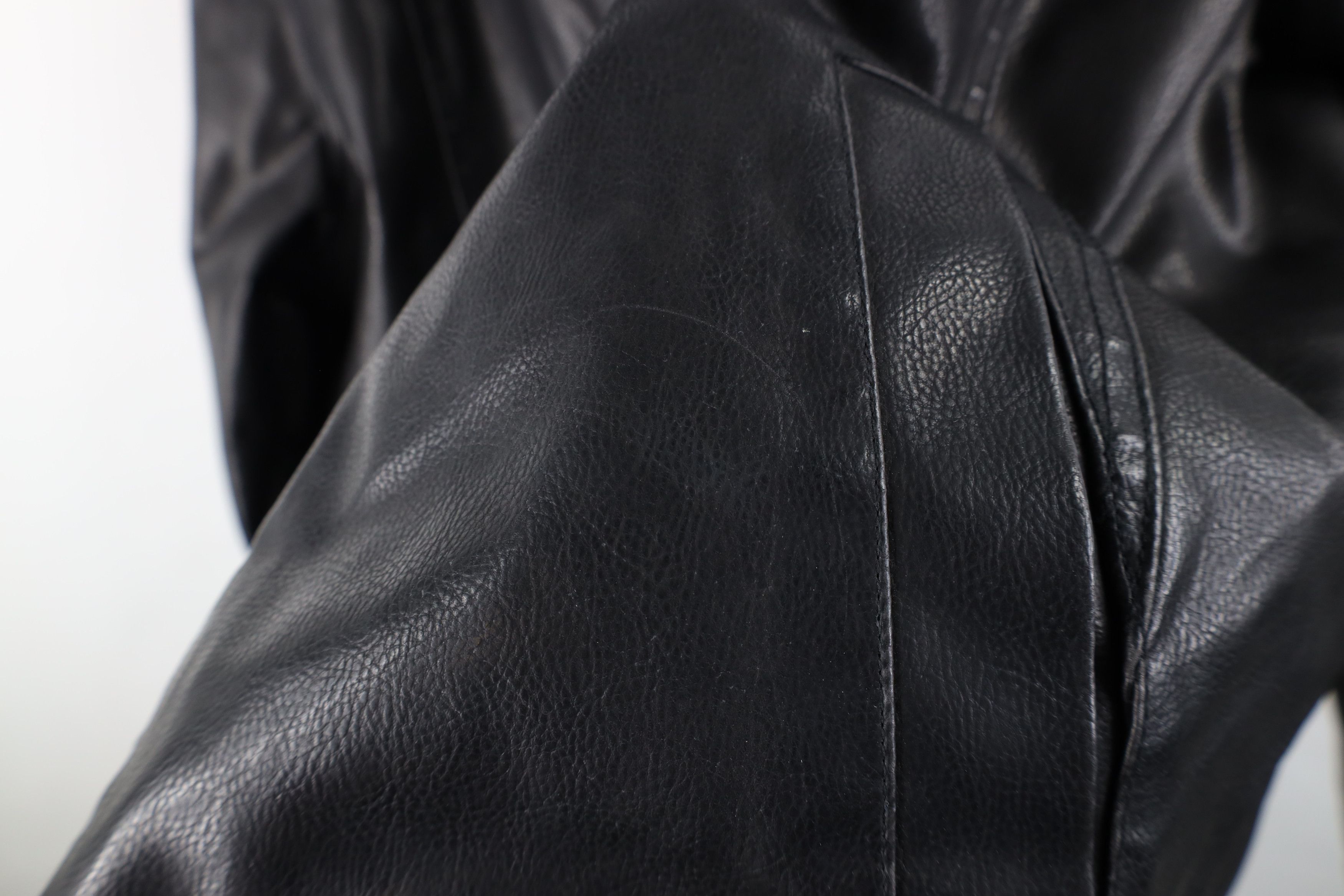 Vintage Vintage 90s Y2K Streetwear Hooded Leather Jacket Black Size US XL / EU 56 / 4 - 7 Thumbnail