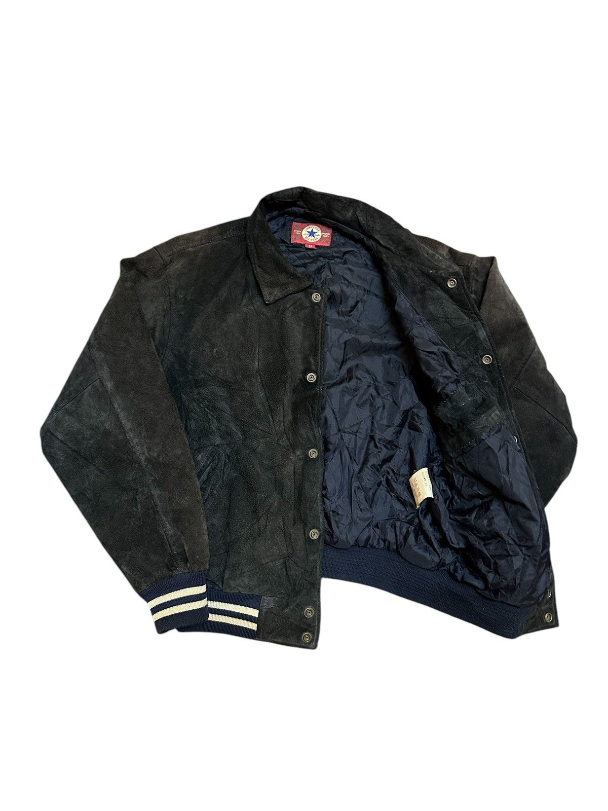 Converse × Vintage 90s converse genuine leather bomber jacket usa Size US M / EU 48-50 / 2 - 1 Thumbnail