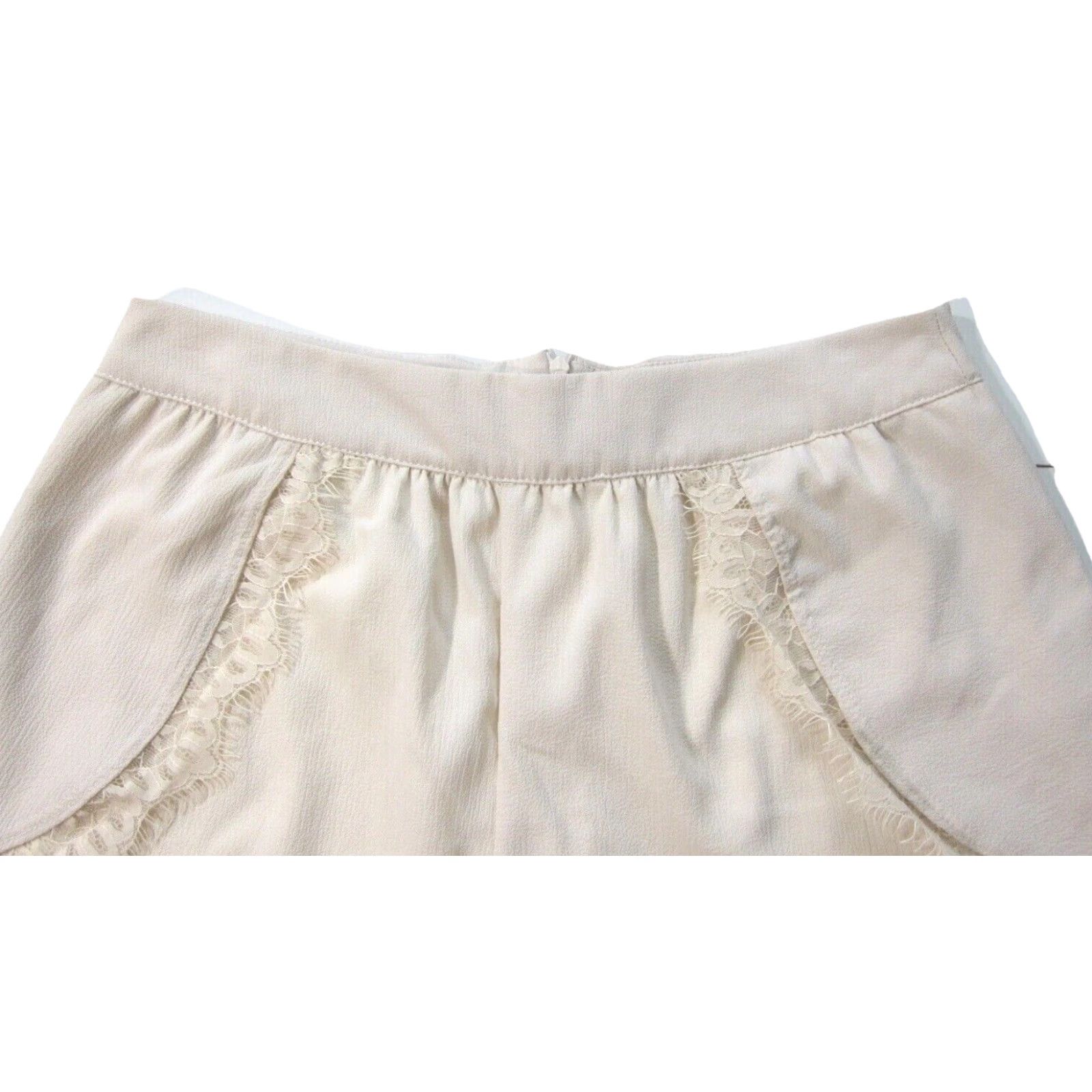 Vintage Blue Rain Silky Flowy Ivory Lace Fold High Rise Short Women Size Medium Size 28" / US 6 / IT 42 - 4 Thumbnail