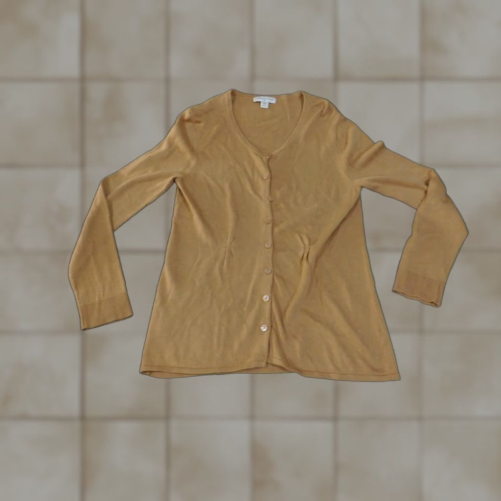 Coldwater Creek Coldwater Creek Cardigan Sweater Womens Small Tan V Neck Button Front Knit Size S / US 4 / IT 40 - 1 Thumbnail