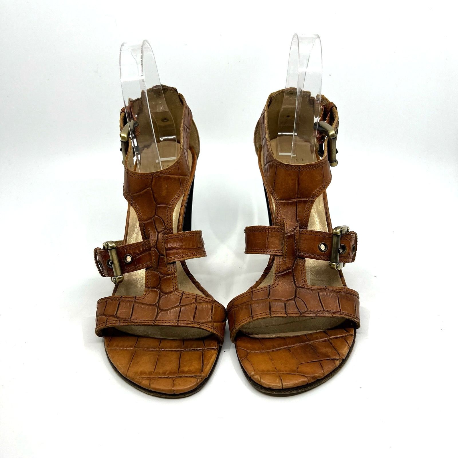 Stuart Weitzman Stuart Weitzman Brown Alligator Leather Sandals Women's 8 US Size US 9 / IT 39 - 4 Thumbnail