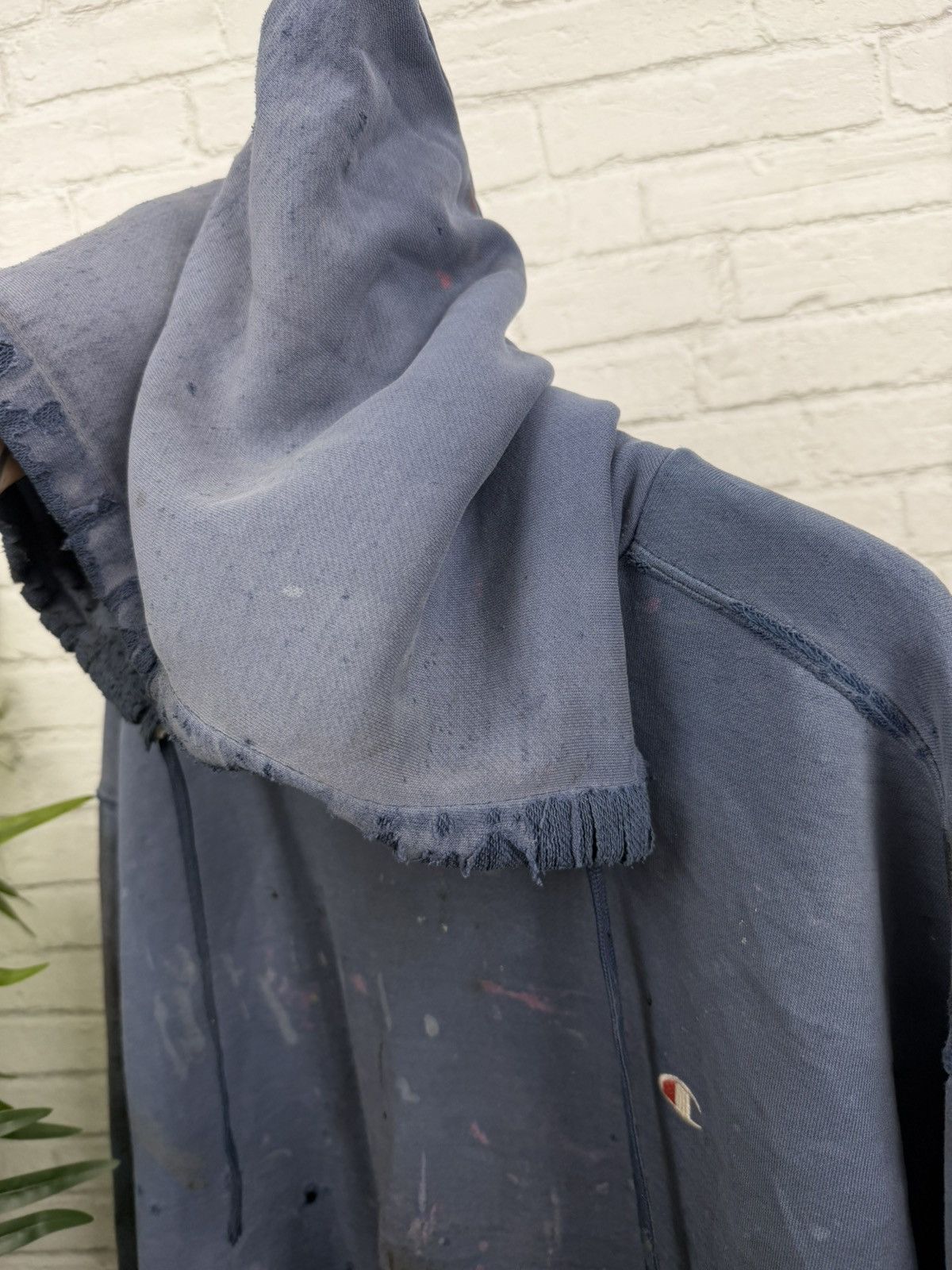 Champion (XL) APOCALYPTIC THRASHED OUT Faded Blue Champion Hoodie Size US XL / EU 56 / 4 - 8 Thumbnail