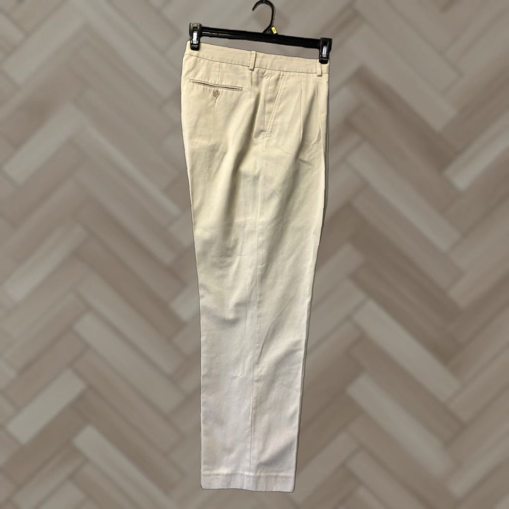 J.Crew J. Crew Men’s Chino Pants Solid Beige 34x32 Relaxed Tapered Pleated Front 100% Cotton / Selvage Button Closure Mens Pants Size US 34 / EU 50 - 1 Thumbnail