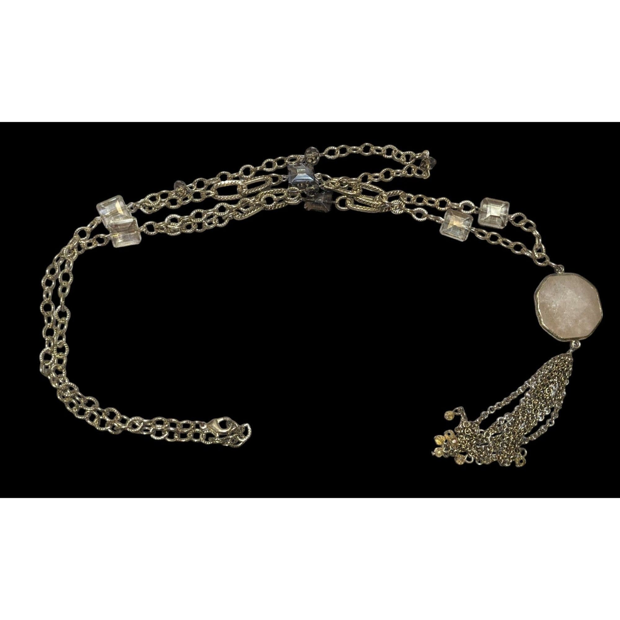Other Gold Glam Long Layered Pendant & Tassel Necklace Size ONE SIZE - 1 Thumbnail