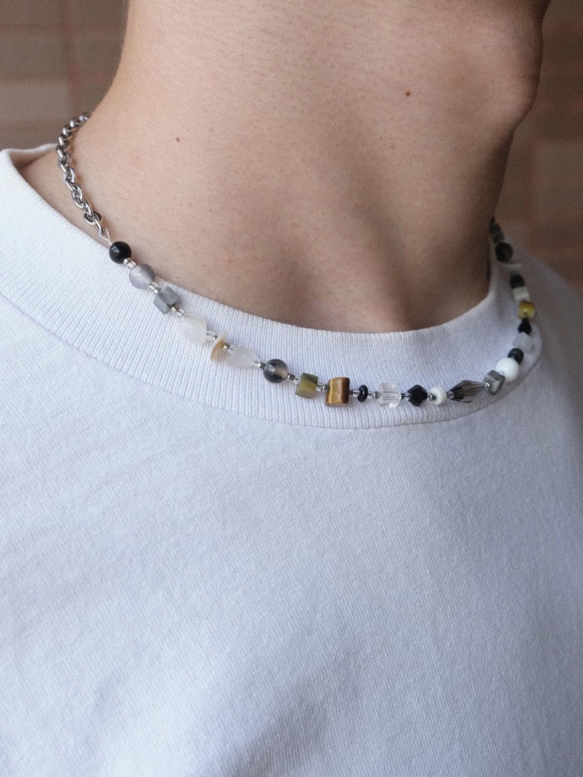 Handmade Natural Stone with Stainless Steel Handmade Beaded Necklace Size ONE SIZE - 8 Thumbnail