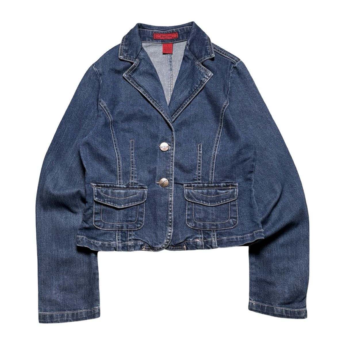 Other VTG Y2k Red Fox Denim Blazer Jacket Women's L Blue Dark wash Size L / US 10 / IT 46 - 1 Thumbnail