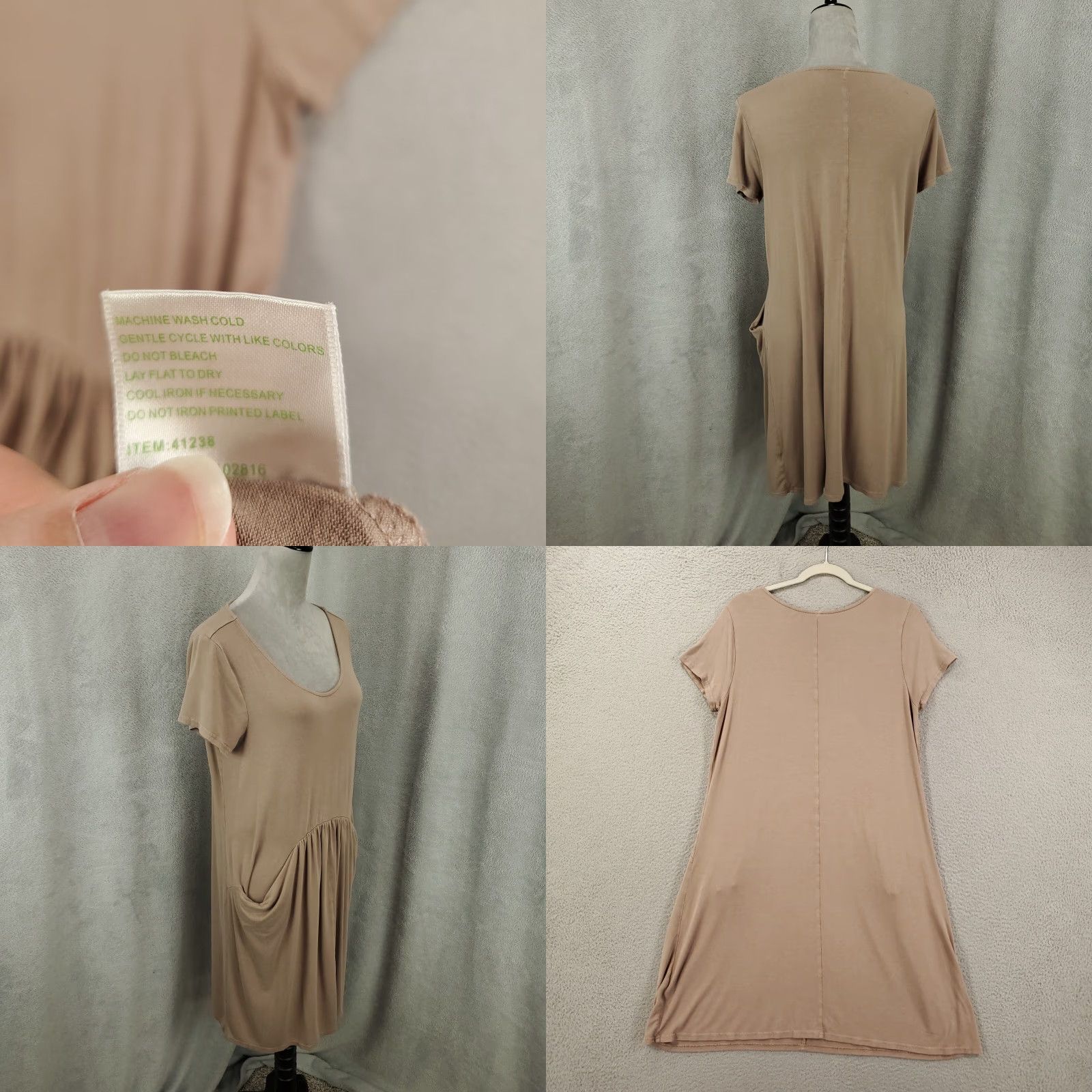 Vintage Garnet Hill Dress Womens Medium Brown Pockets Gathered Front Scoop neck Pullover Size M / US 6-8 / IT 42-44 - 8 Thumbnail