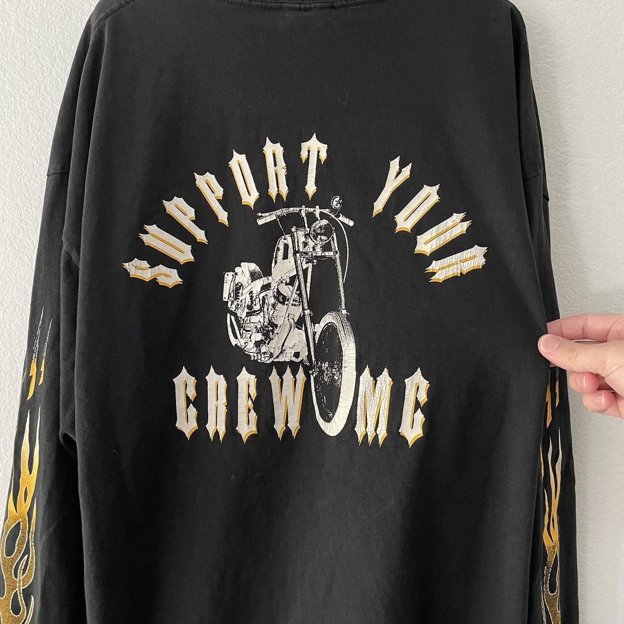 Hanes × Vintage Vintage Support Your Crew MC Flame Sleeve Long Sleeve Size US XL / EU 56 / 4 - 6 Thumbnail