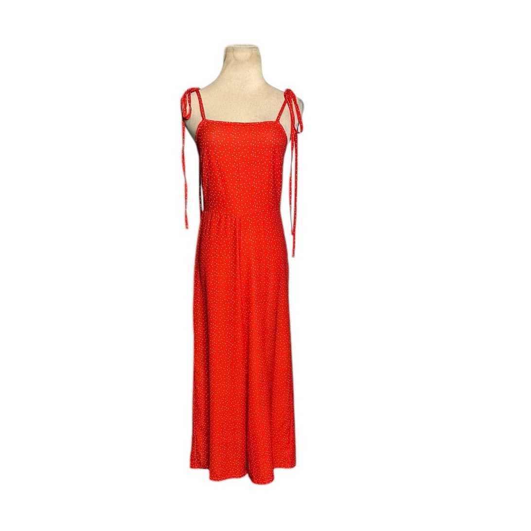 Boohoo Boohoo red white polka dots wide leg jumpsuit size 0 Size 25" / US 0 / IT 36 - 10 Thumbnail