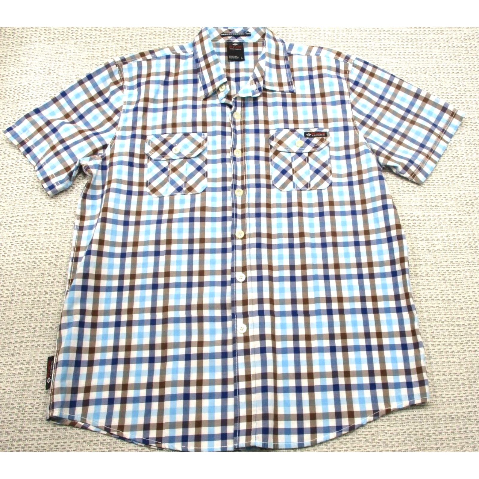 Enyce VINTAGE Enyce Shirt Mens L Blue Plaid Short Sleeve Button-Up Pockets Y2K 90s 80s Size US L / EU 52-54 / 3 - 2 Thumbnail