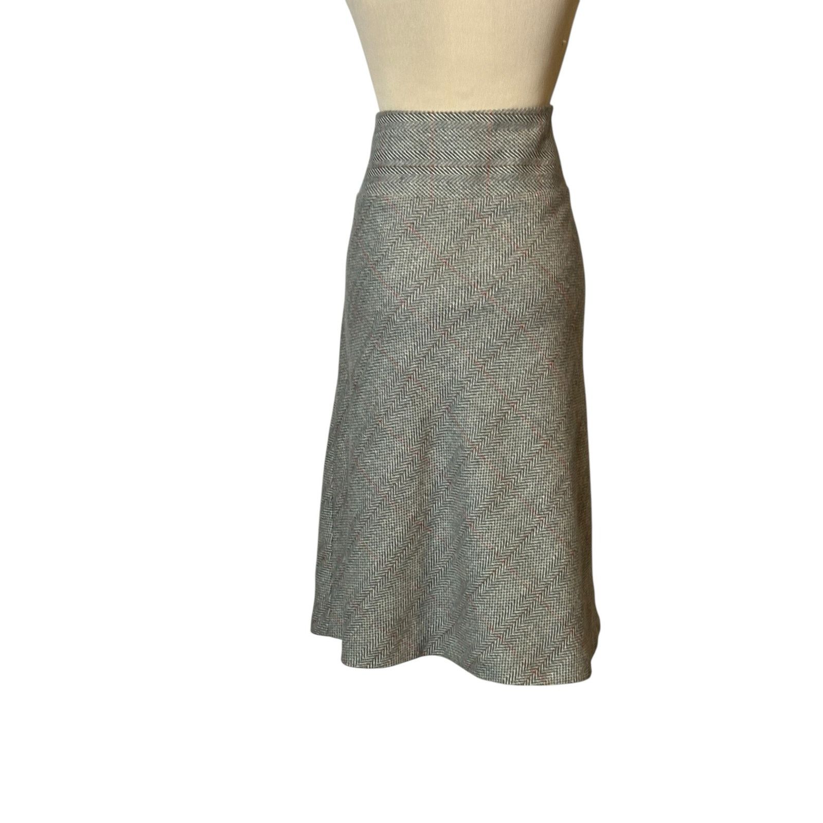 Benetton BENETTON gray red plaid knee length skirt size 44 US Medium Size 32" / US 10 / IT 46 - 8 Thumbnail