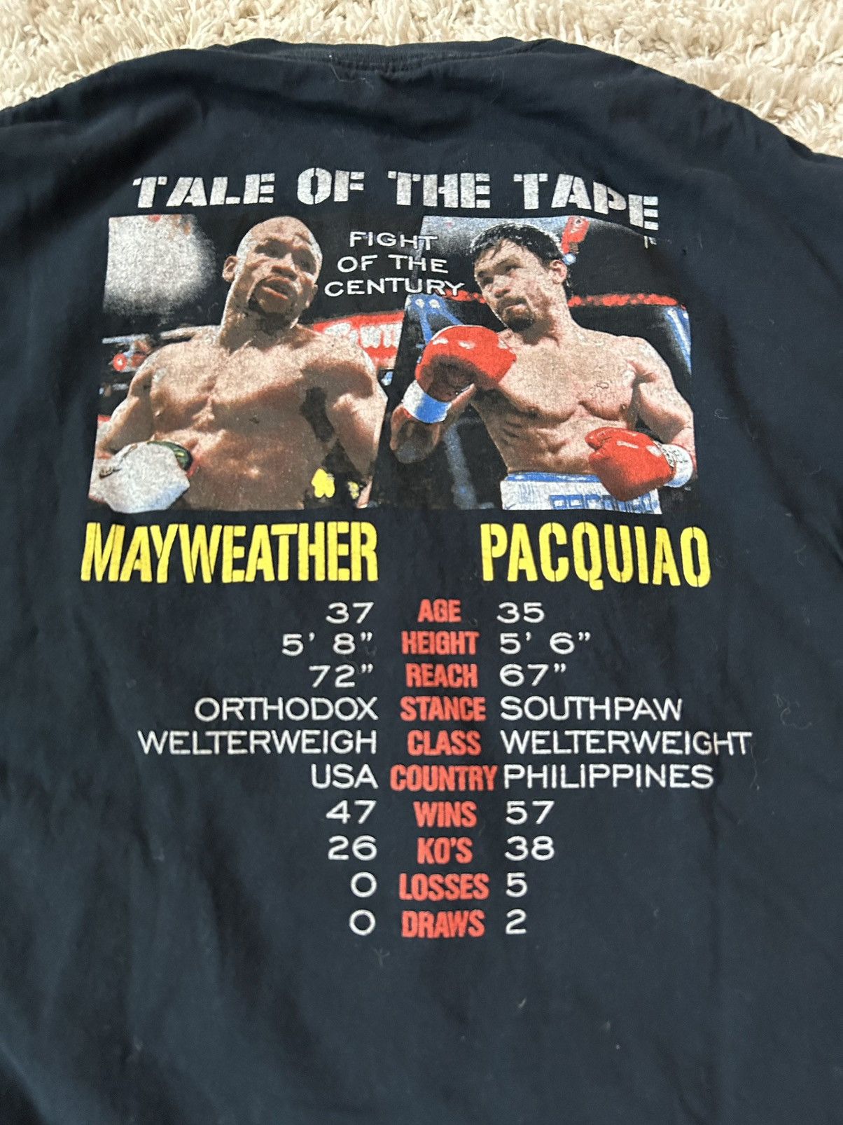 Vintage Mayweather vs Pacquiao 2015 Boxing T Shirt Size US XL / EU 56 / 4 - 4 Thumbnail