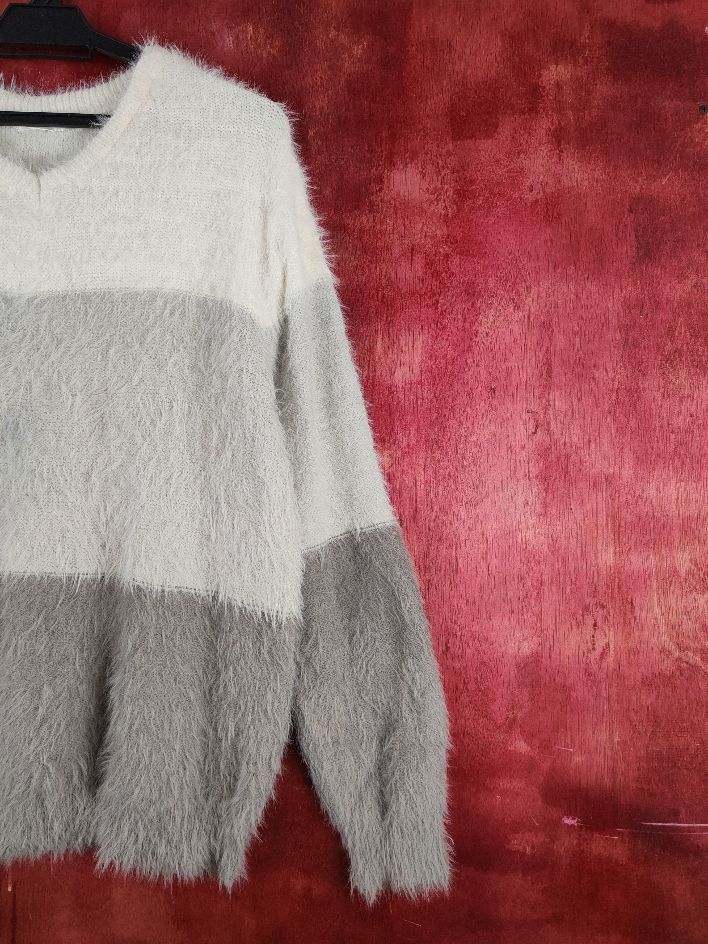 Homespun Knitwear Healthy Karen Gray Shag Shaggy Fur Mohair Knitwear #S2025 Size L / US 10 / IT 46 - 5 Thumbnail