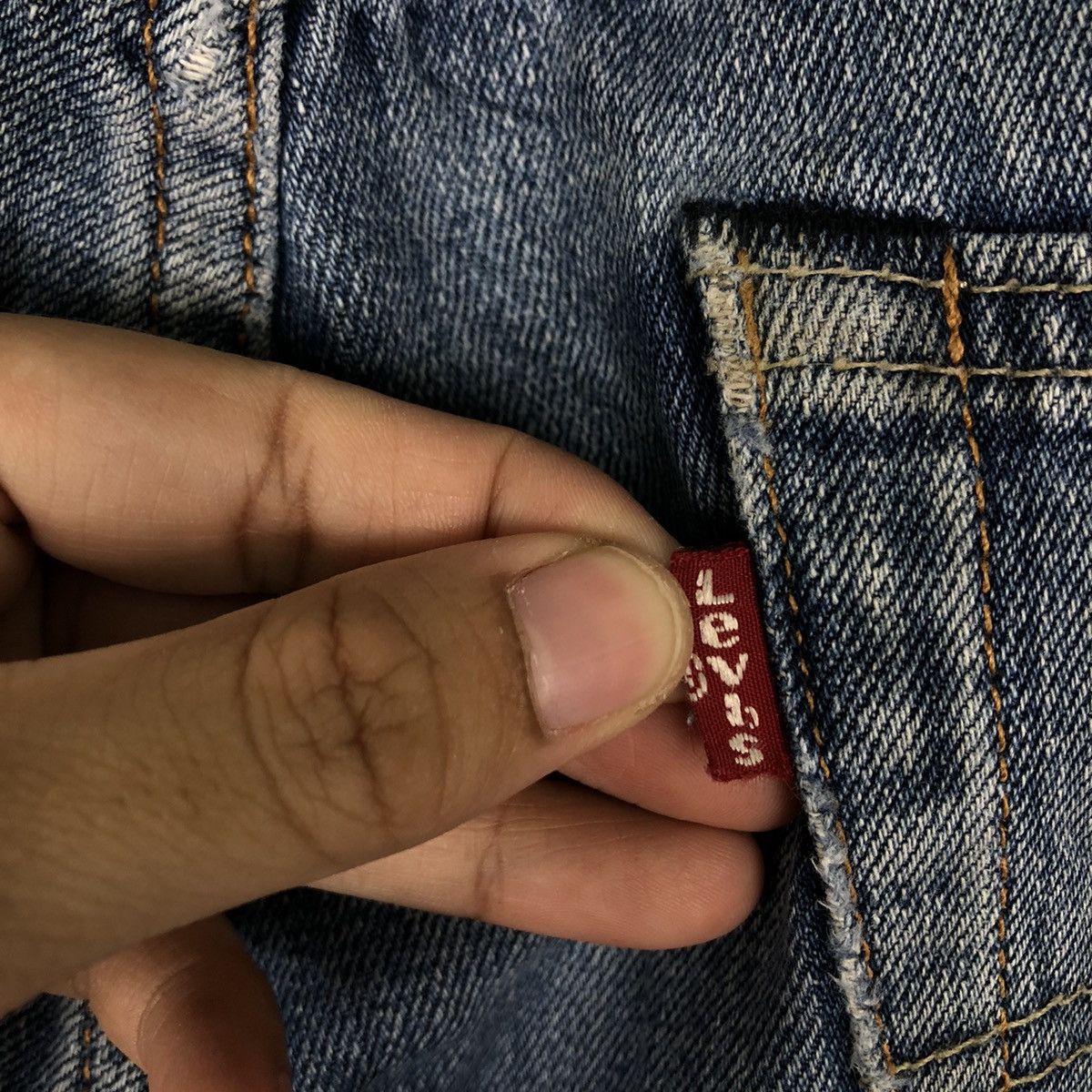 Levi's 🔥VINTAGE LEVI’S STRAIGHT CUT DISTRESSED DENIM JEANS Size US 30 / EU 46 - 14 Thumbnail