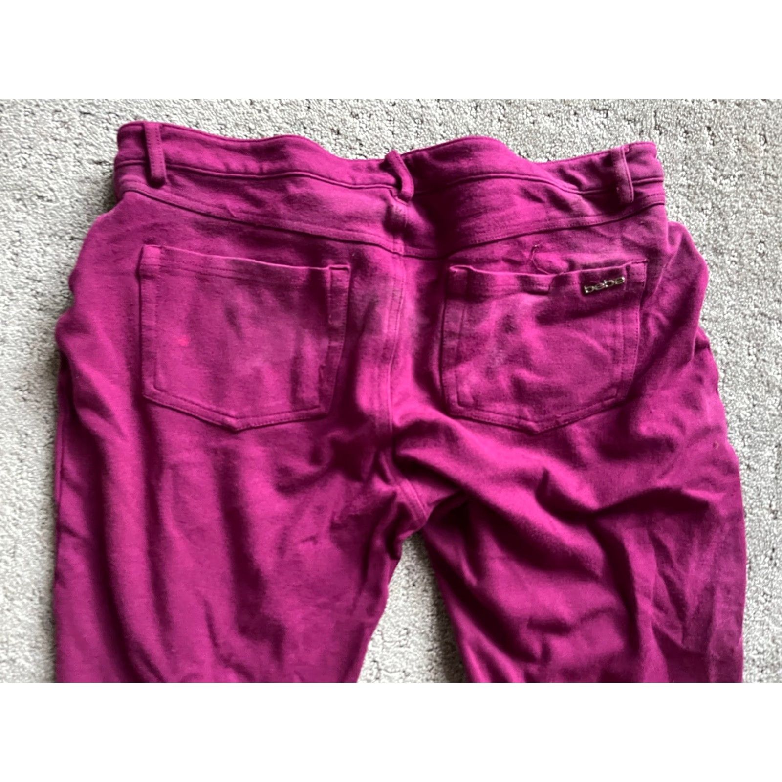Bebe VINTAGE Bebe Purple Skinny Pants Womens Large Zip Front Jegging Clothing Size 36" / US 14 / IT 50 - 4 Thumbnail
