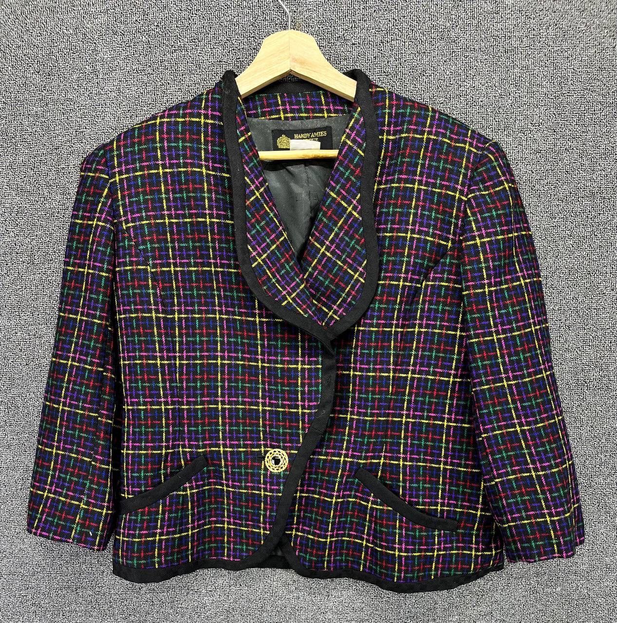 Hardy Amies Hardy Amies Shadow Plaid Checkered Cardigan Jacket Size M / US 6-8 / IT 42-44 - 1 Thumbnail