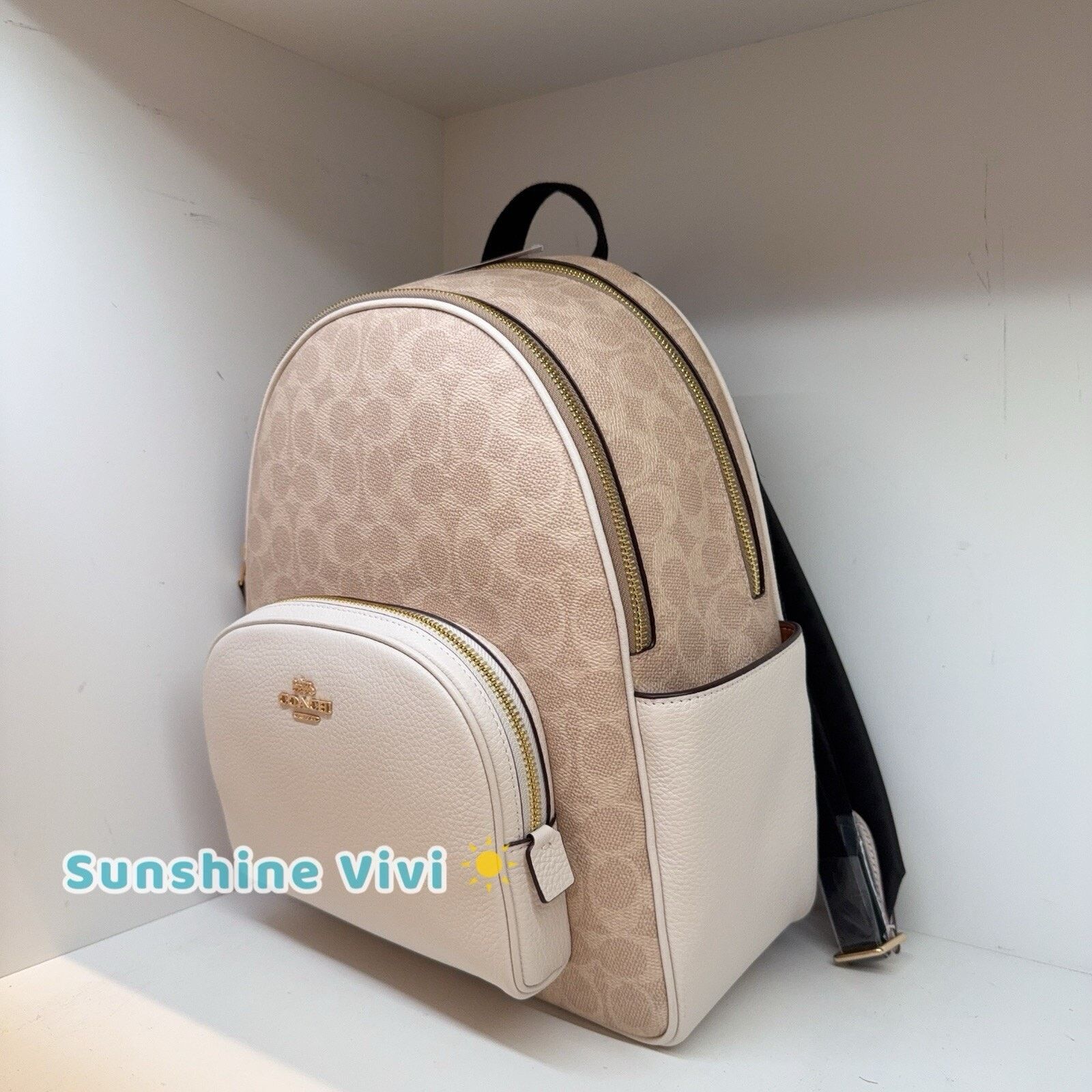 Coach NWT Coach Court Backpack CZ176 Gold/Sand/Chalk Size ONE SIZE - 6 Thumbnail