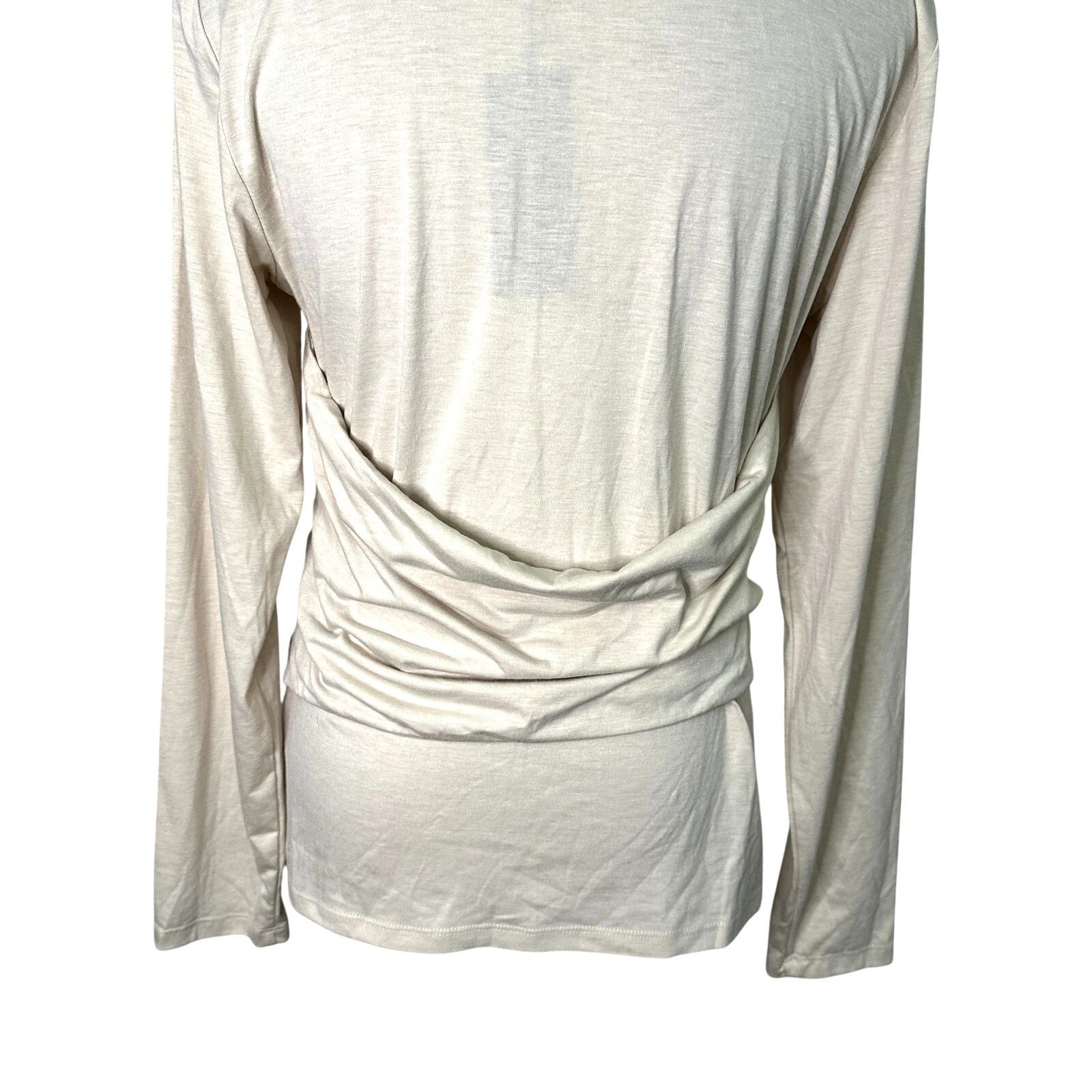 Other Vero Moda Nelly Top Blouse Ruched Long Sleeve Beige XL NWT Size XL / US 12-14 / IT 48-50 - 7 Thumbnail