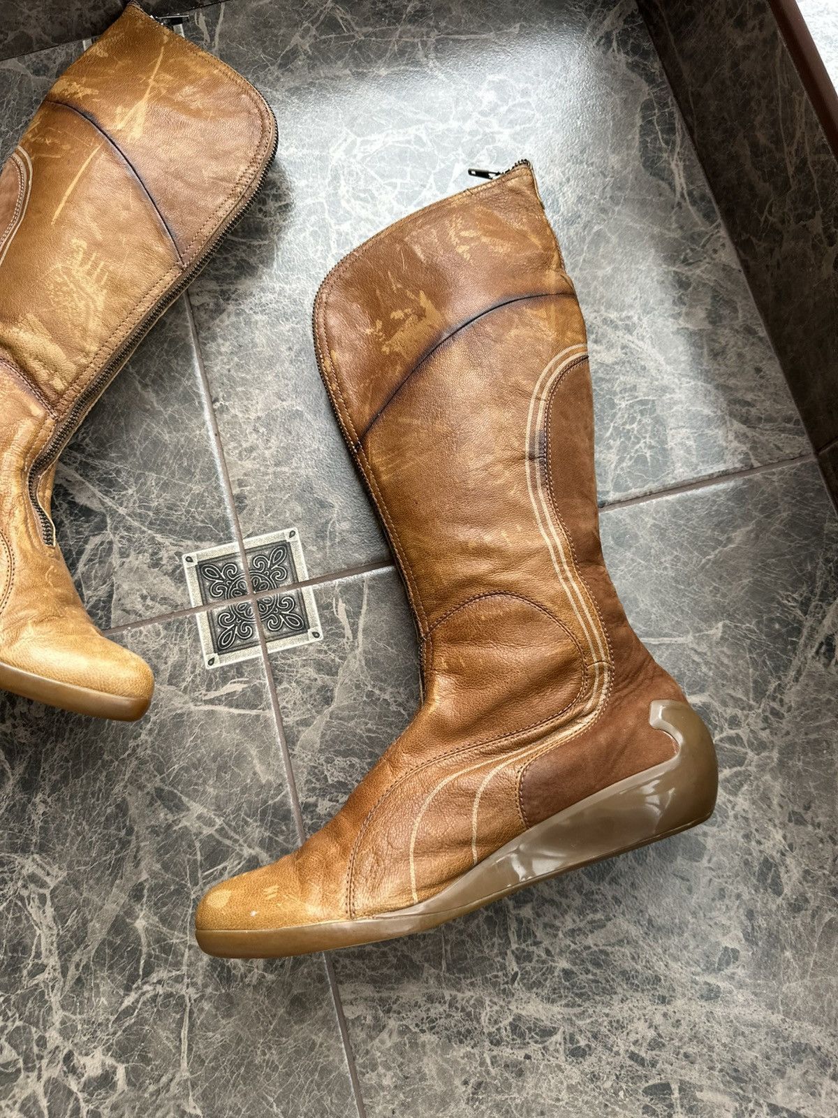 Alexander McQueen × Puma Vintage Puma x Alexander McQueen Leather Knee High Boots Size US 6.5 / IT 36.5 - 7 Thumbnail