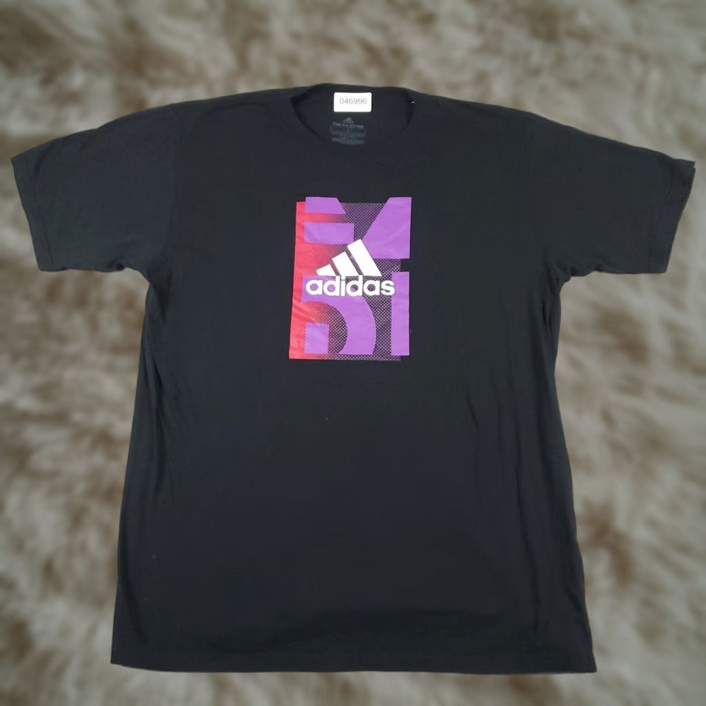 Adidas Adidas T Shirt Mens Large Black Logo Short Sleeve Crew Neck Cotton Blend Casual Size US L / EU 52-54 / 3 - 1 Thumbnail