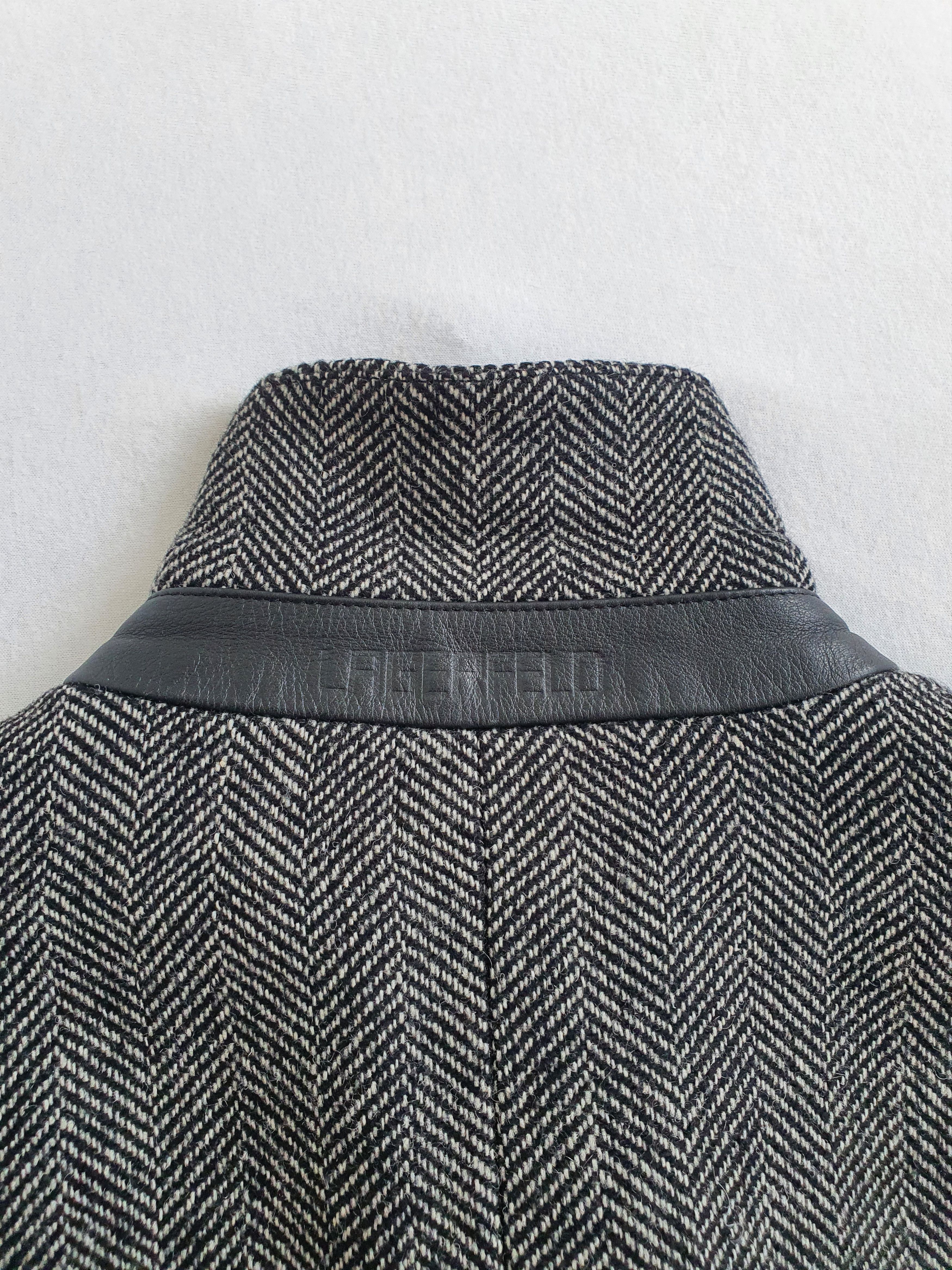 Karl Lagerfeld Tailored Coat Overcoat - Herringbone - Gray - Sz EU 50 Size US M / EU 48-50 / 2 - 8 Thumbnail