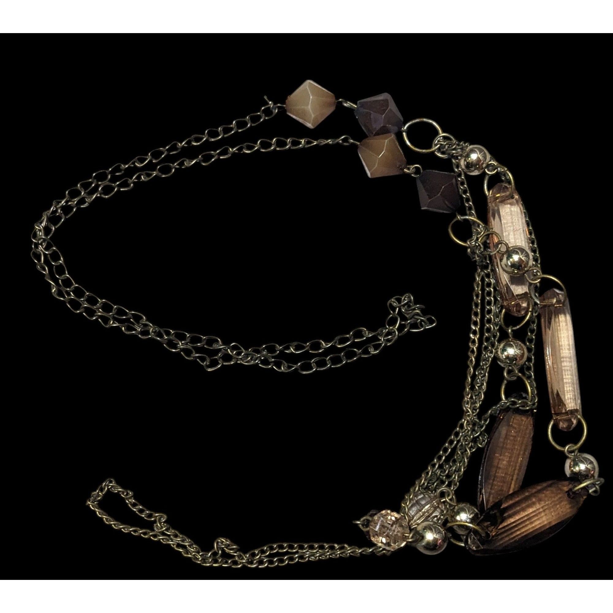 Other Retro Earth Tone Multilayer Gemmed Chain Necklace Size ONE SIZE - 2 Thumbnail