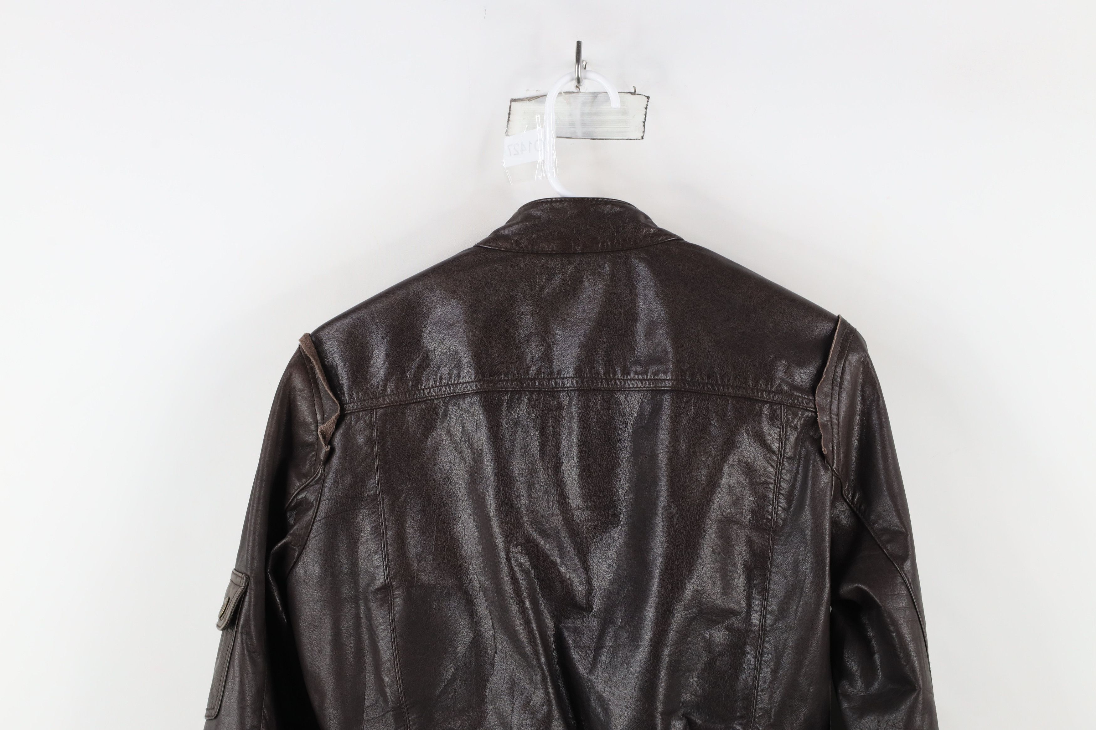 Vintage Vintage 90s Streetwear Cropped Leather Motorcycle Jacket Size M / US 6-8 / IT 42-44 - 12 Thumbnail