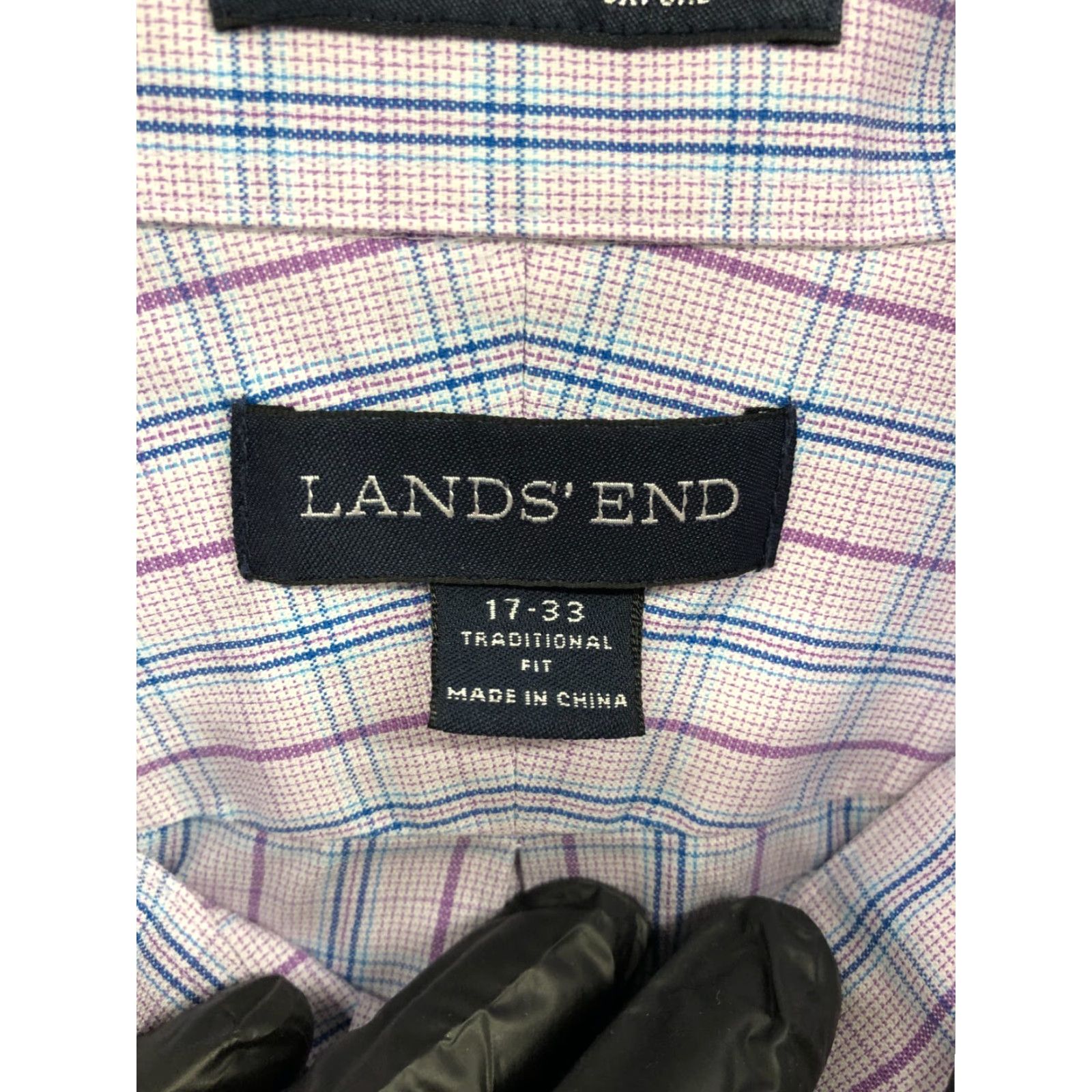 Lands' End Lands' End No Iron Pinpoint Oxford Shirt Mens 17 33 Traditional Fit Long Sleeve Button-Up Shirt Mens Regular Multicolor Plaid 70s? Size US XL / EU 56 / 4 - 7 Thumbnail