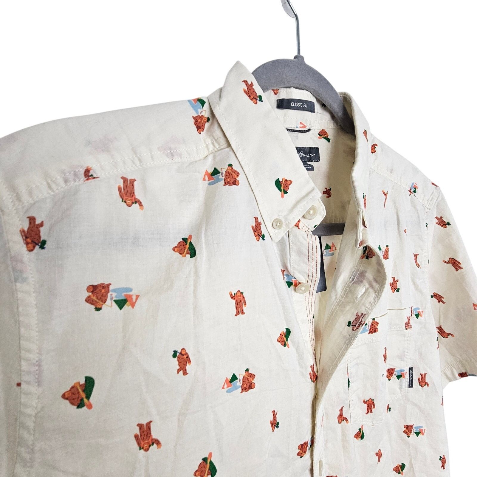 Eddie Bauer Eddie Bauer Mens Mr Short Sleeve Baja Shirt Big Foot Size M Size US M / EU 48-50 / 2 - 5 Thumbnail