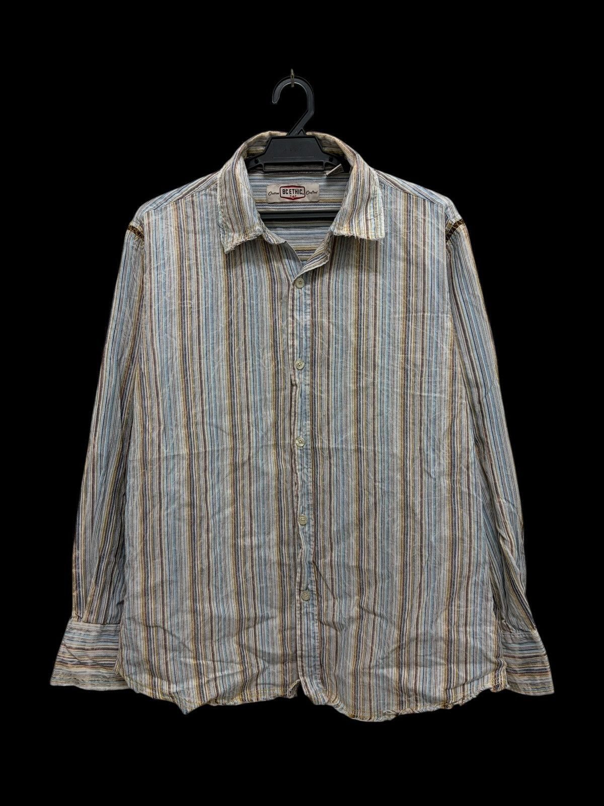 Bc Ethic Y2K BC ETHIC RAW EDGE DISTRESS GRUNGE STYLE VERTICAL STRIPED Size US L / EU 52-54 / 3 - 1 Thumbnail