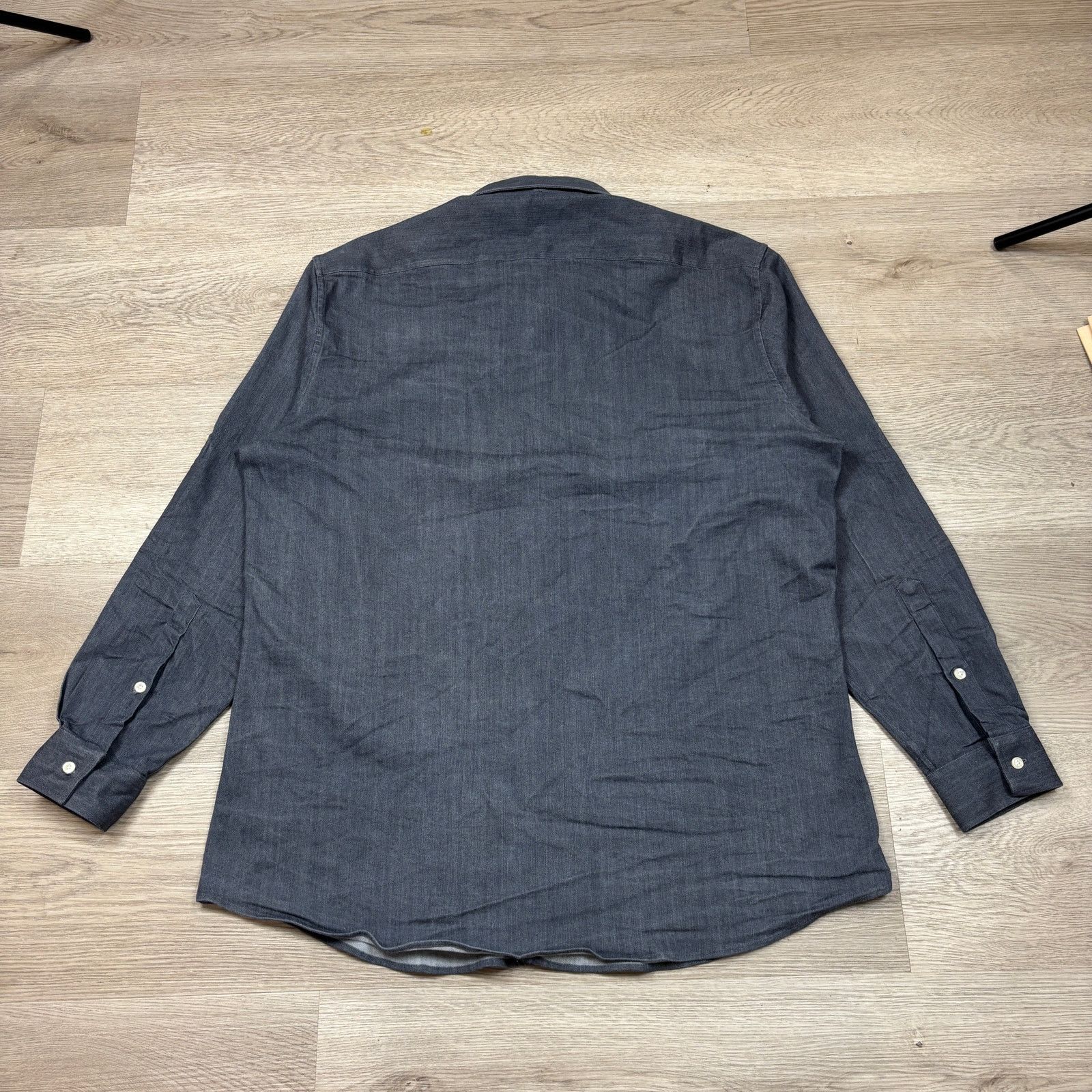 ALBA ALBA Bespoke Denim Stretch Button Up Shirt Men's 3XL Size US XXL / EU 58 / 5 - 3 Thumbnail
