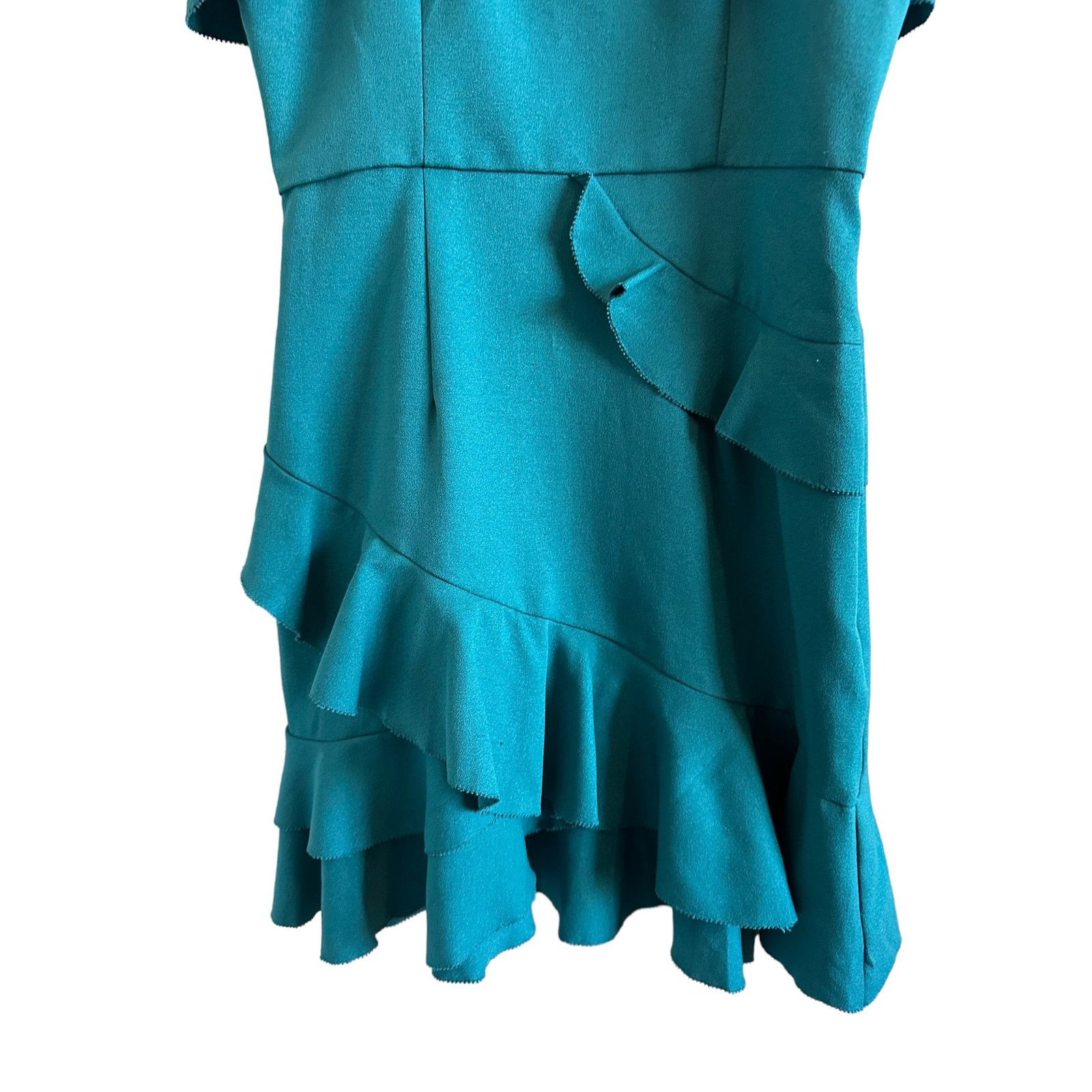 Other Morgan Claire Small Blue Sleeveless Ruffle Zip Up Mini Dress Size S / US 4 / IT 40 - 3 Thumbnail