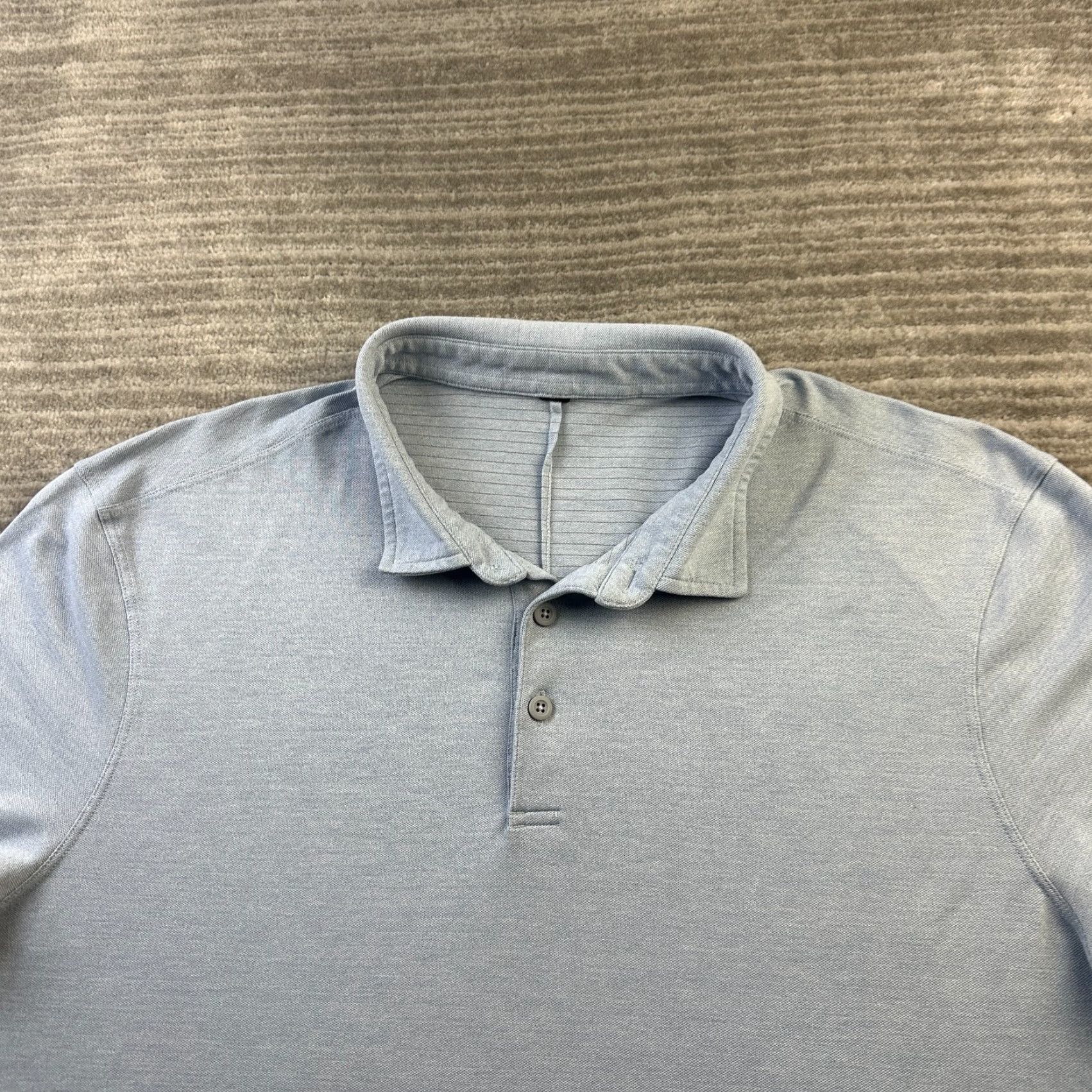 Lululemon Lululemon Polo Shirt Mens Large Blue Evolution Performance Top Shirt Size US L / EU 52-54 / 3 - 3 Thumbnail