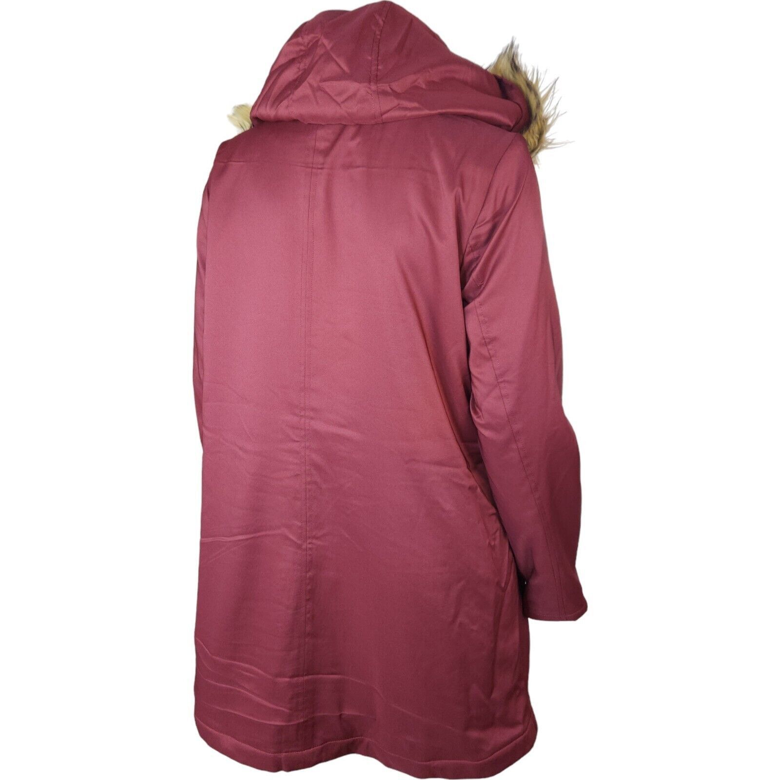 Denim & Co. Denim & Co Zip Front Twill Jacket Faux Fur Hood Wine Medium Size M / US 6-8 / IT 42-44 - 9 Thumbnail
