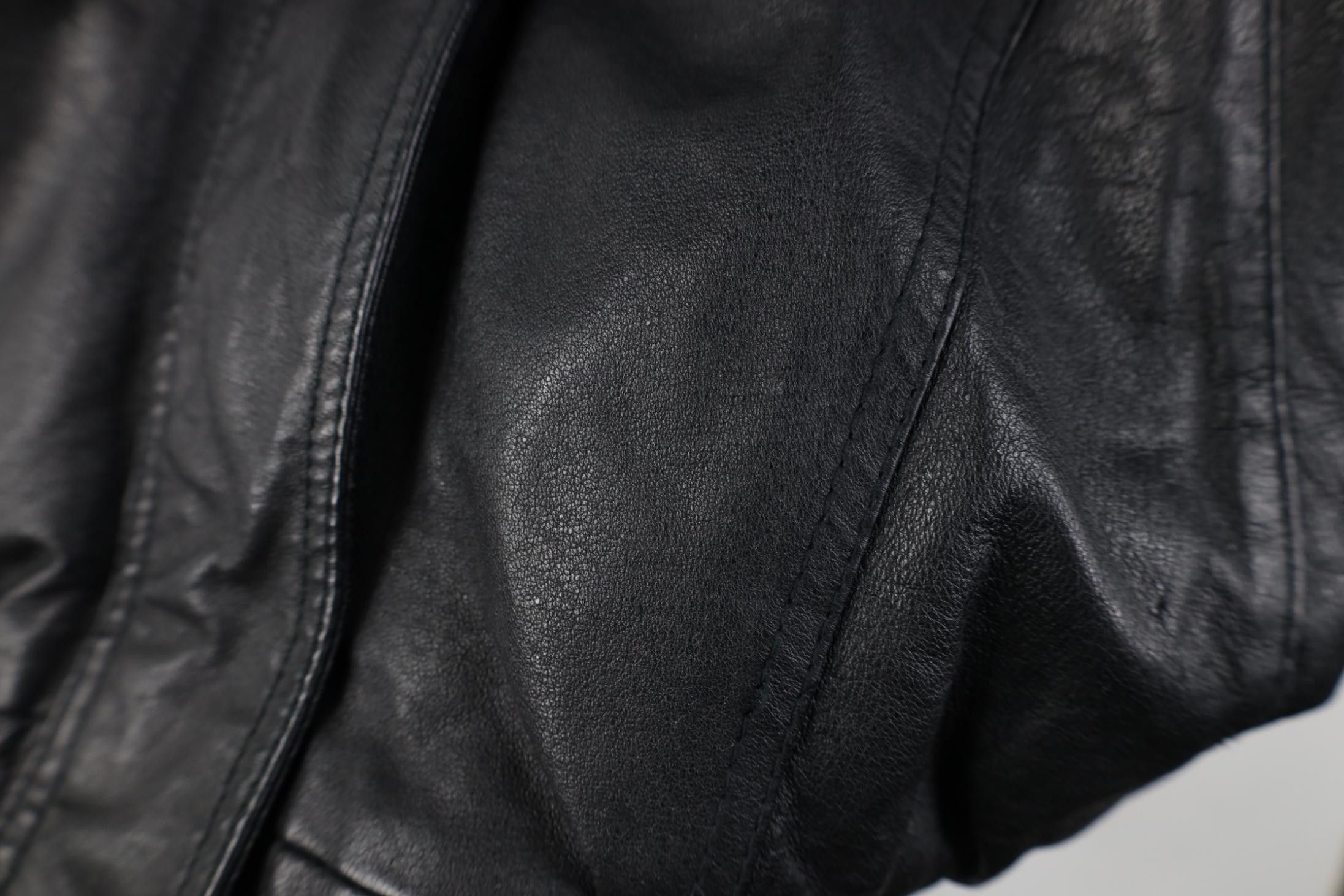 Vintage Vintage 90s Streetwear Lined Leather Flight Bomber Jacket Size L / US 10 / IT 46 - 4 Thumbnail