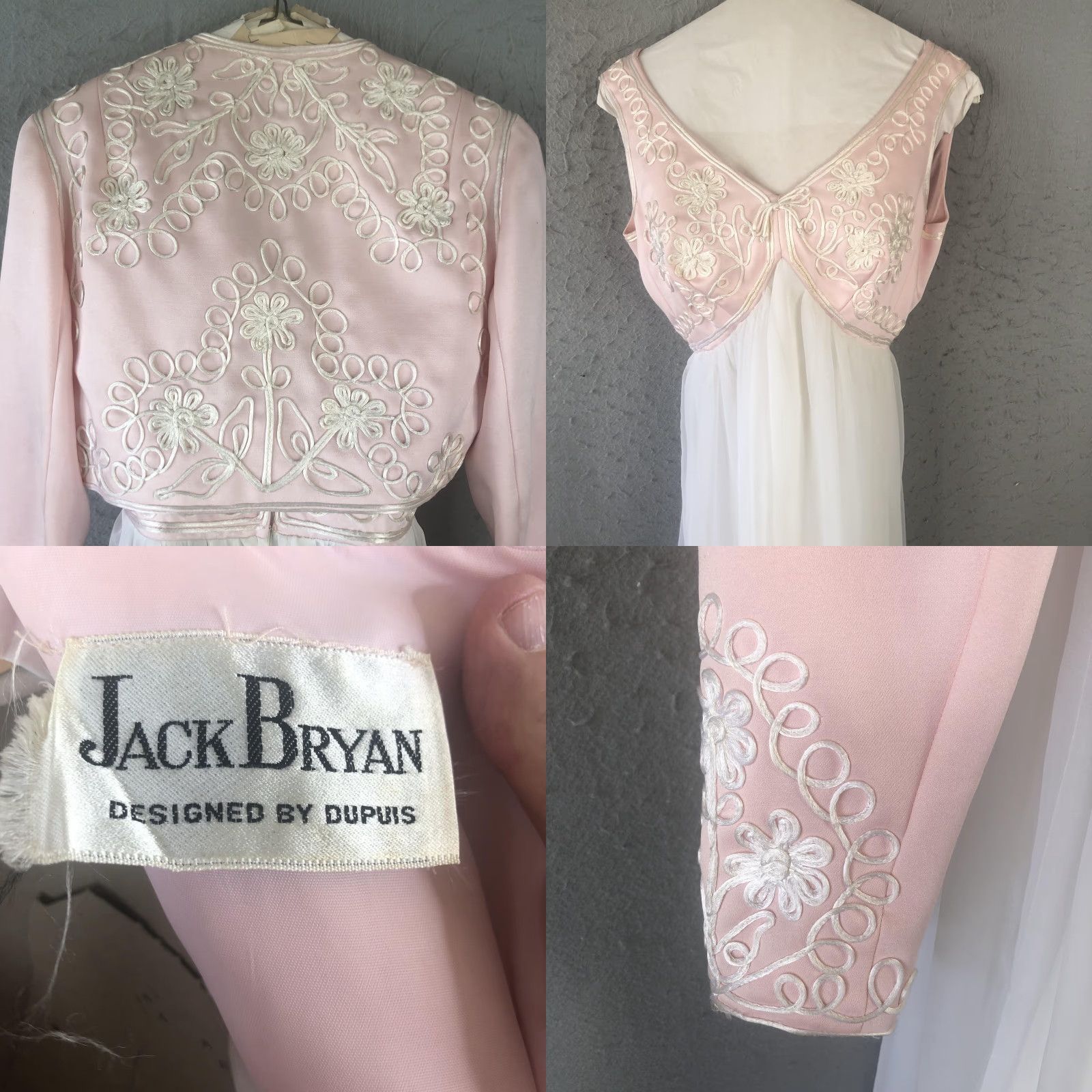 Vintage VINTAGE Jack Bryan Dress Womens Medium Embroidered Gown Jacket Formal 60s Size M / US 6-8 / IT 42-44 - 8 Thumbnail