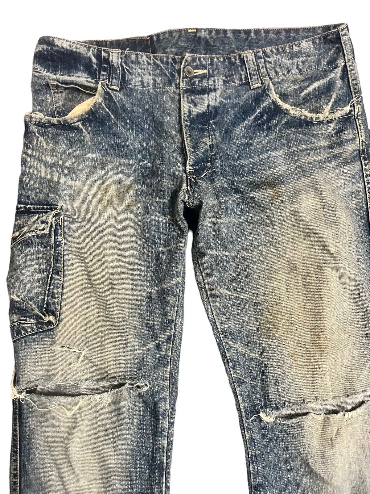Johnbull Vintage John Bull Cargo Mudwash Honeycomb Denim Size US 33 - 2 Thumbnail