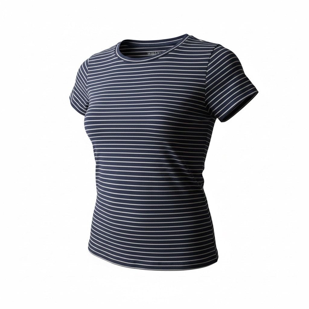Loft LOFT Women’s Small Navy Blue White Striped Short Sleeve Tee Size S / US 4 / IT 40 - 1 Thumbnail