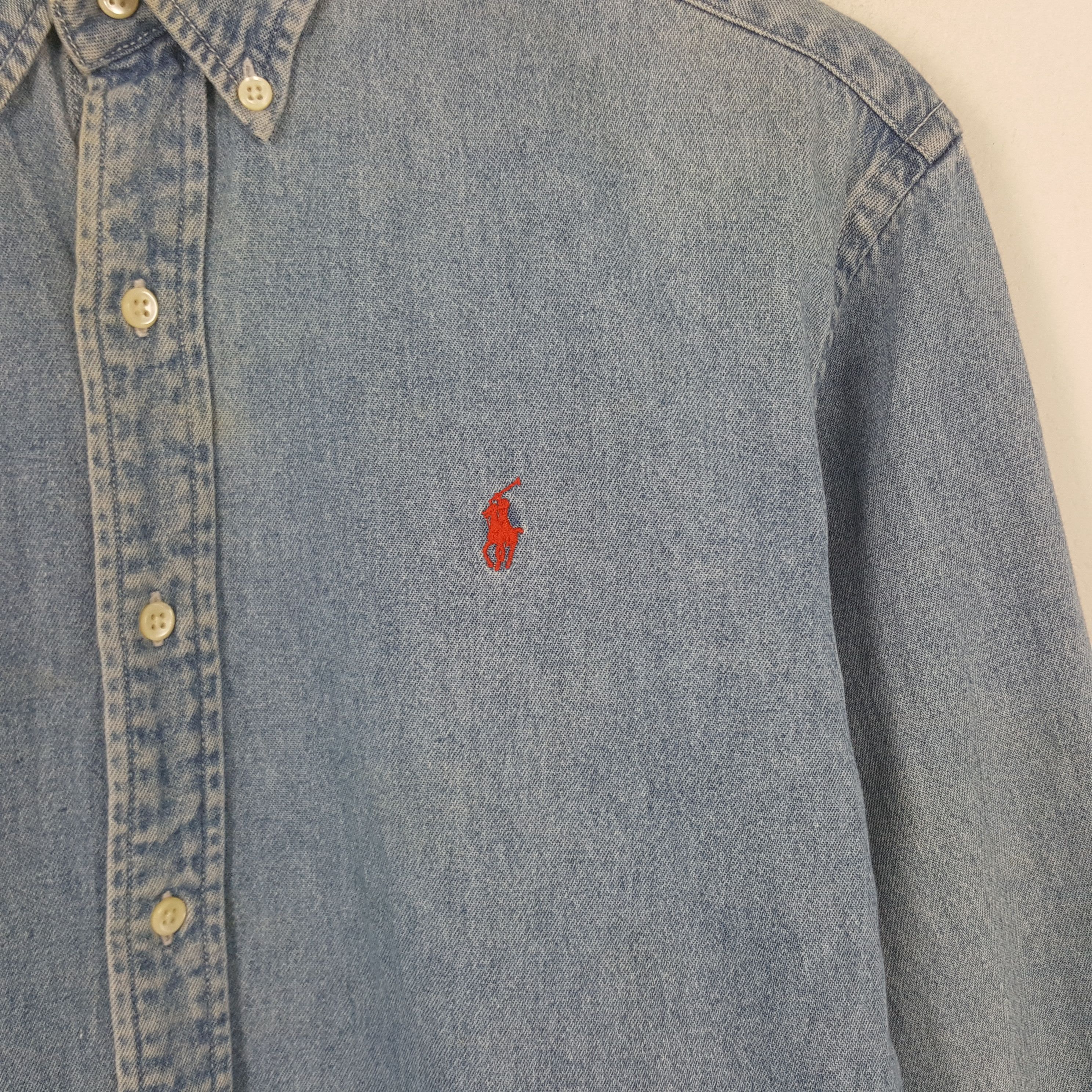 Polo Ralph Lauren × Vintage Vintage Polo Ralph Lauren Denim Button Up Shirt Size US S / EU 44-46 / 1 - 2 Thumbnail