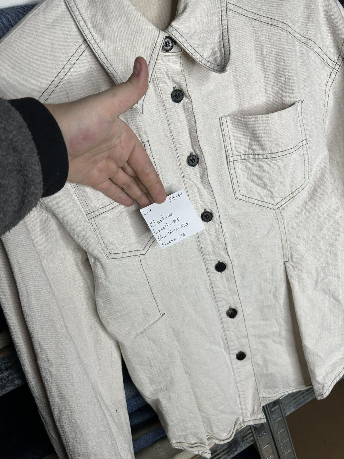 Other LVIR Contrast Stitch Denim Jacket Shirt Women’s Size M Size M / US 6-8 / IT 42-44 - 6 Thumbnail