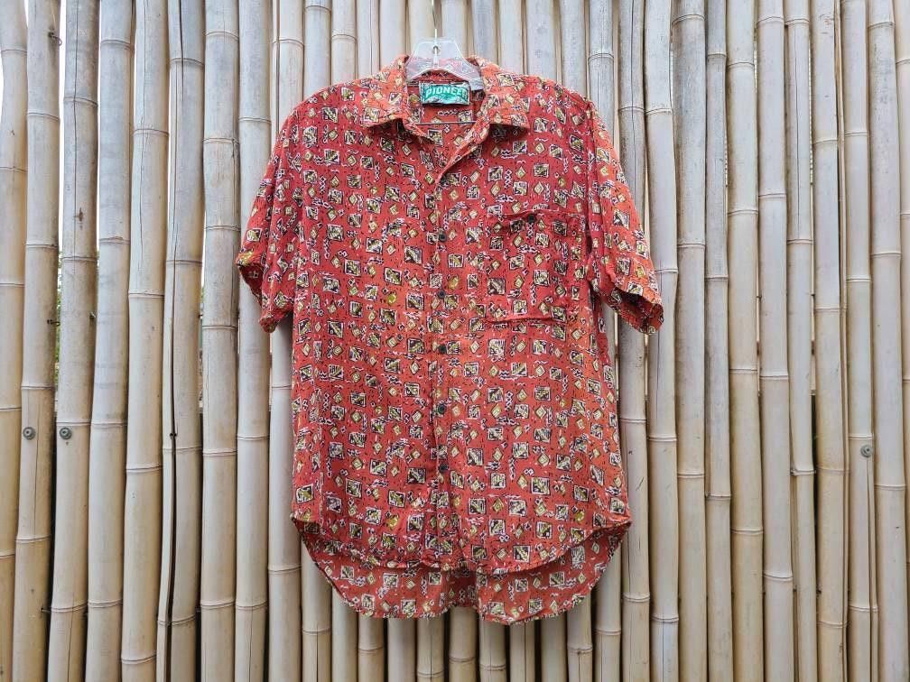 Designer Hawaiian Unisex Small Button Down Collared Shirt Pioneer Size US S / EU 44-46 / 1 - 1 Thumbnail