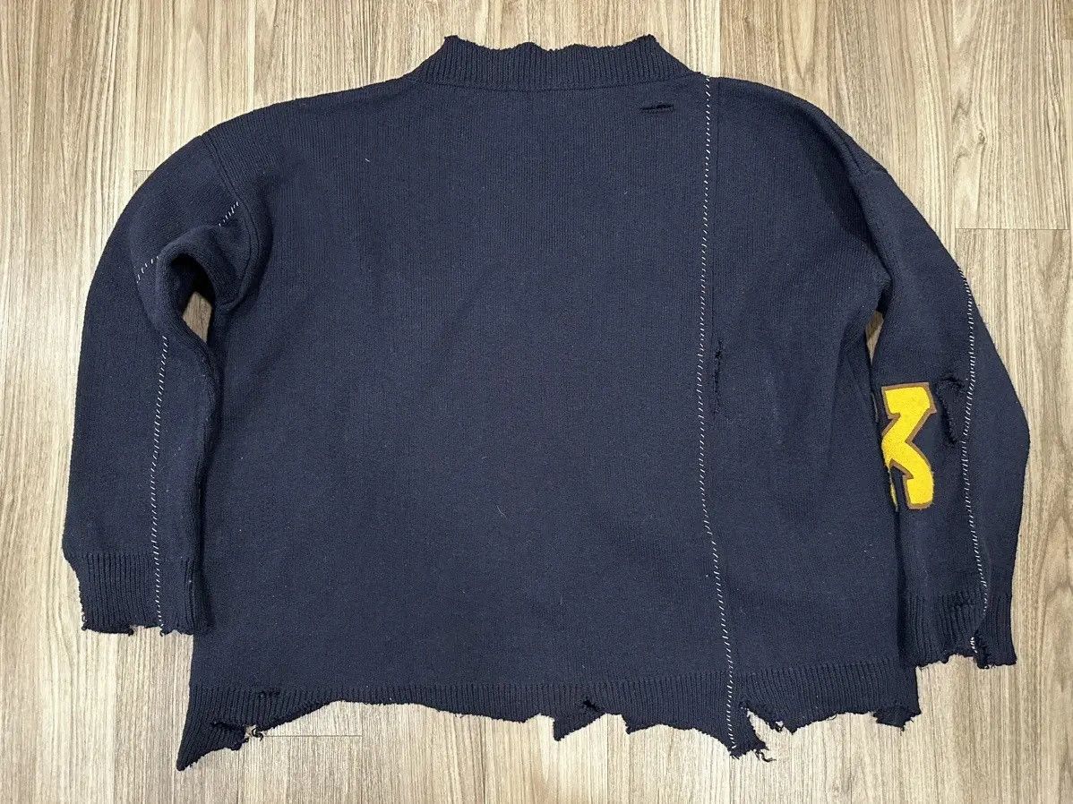 Raf Simons Oversized Destroyed Varsity Sweater Size US XL / EU 56 / 4 - 6 Thumbnail