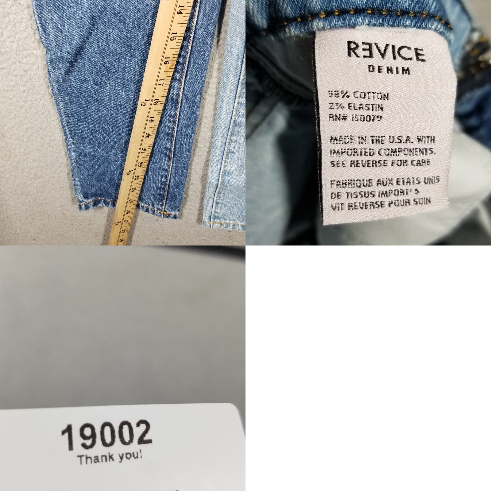 Vintage Revice High Rise Slim Straight Jeans Size 28 Two Tone Blue Womens 90s Bohemian Size 28" / US 6 / IT 42 - 8 Thumbnail