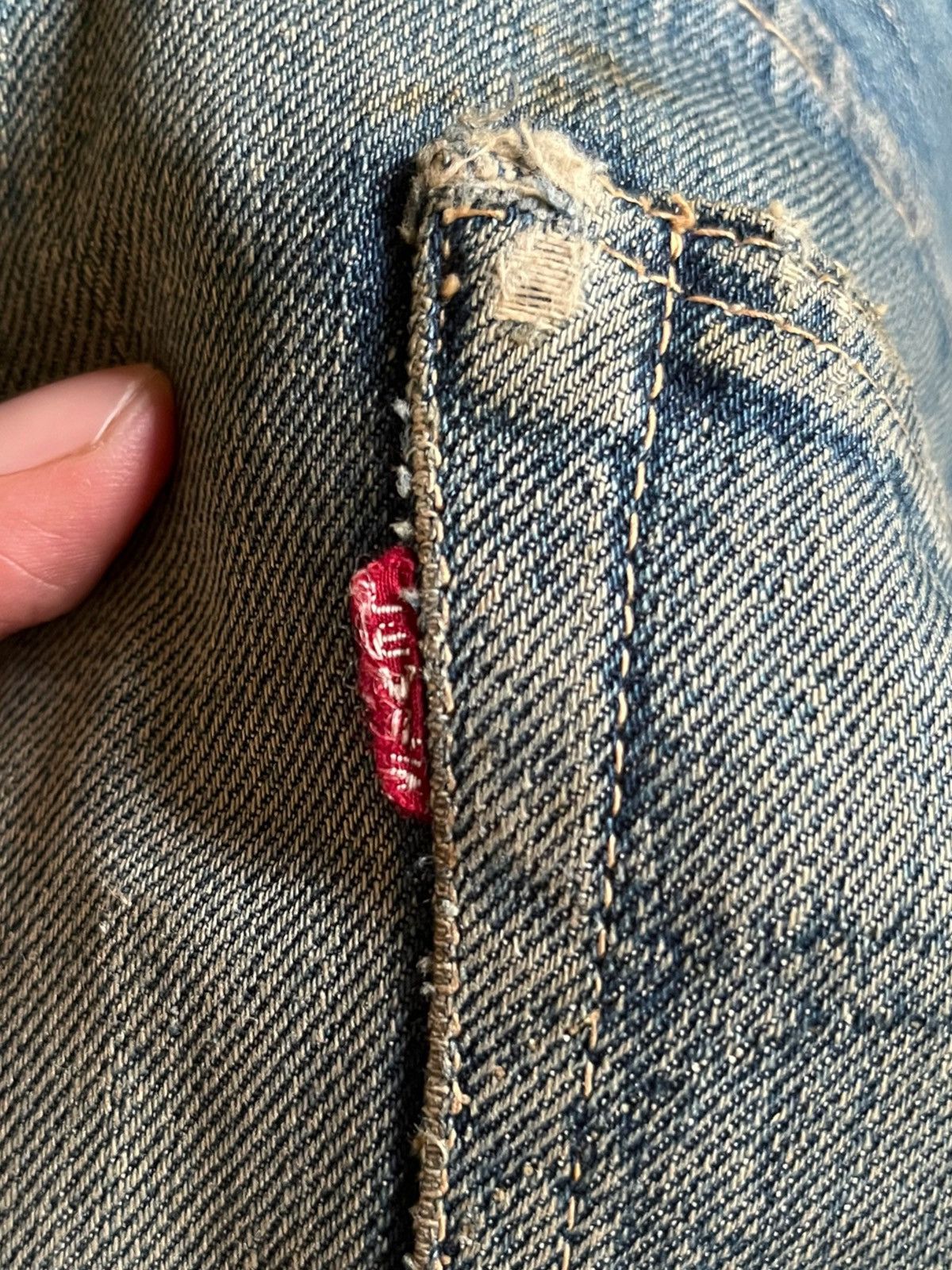 Levi's Vintage 50s Levis 501 Selvedge Big E Loose Jeans Button W Size US 31 - 6 Thumbnail