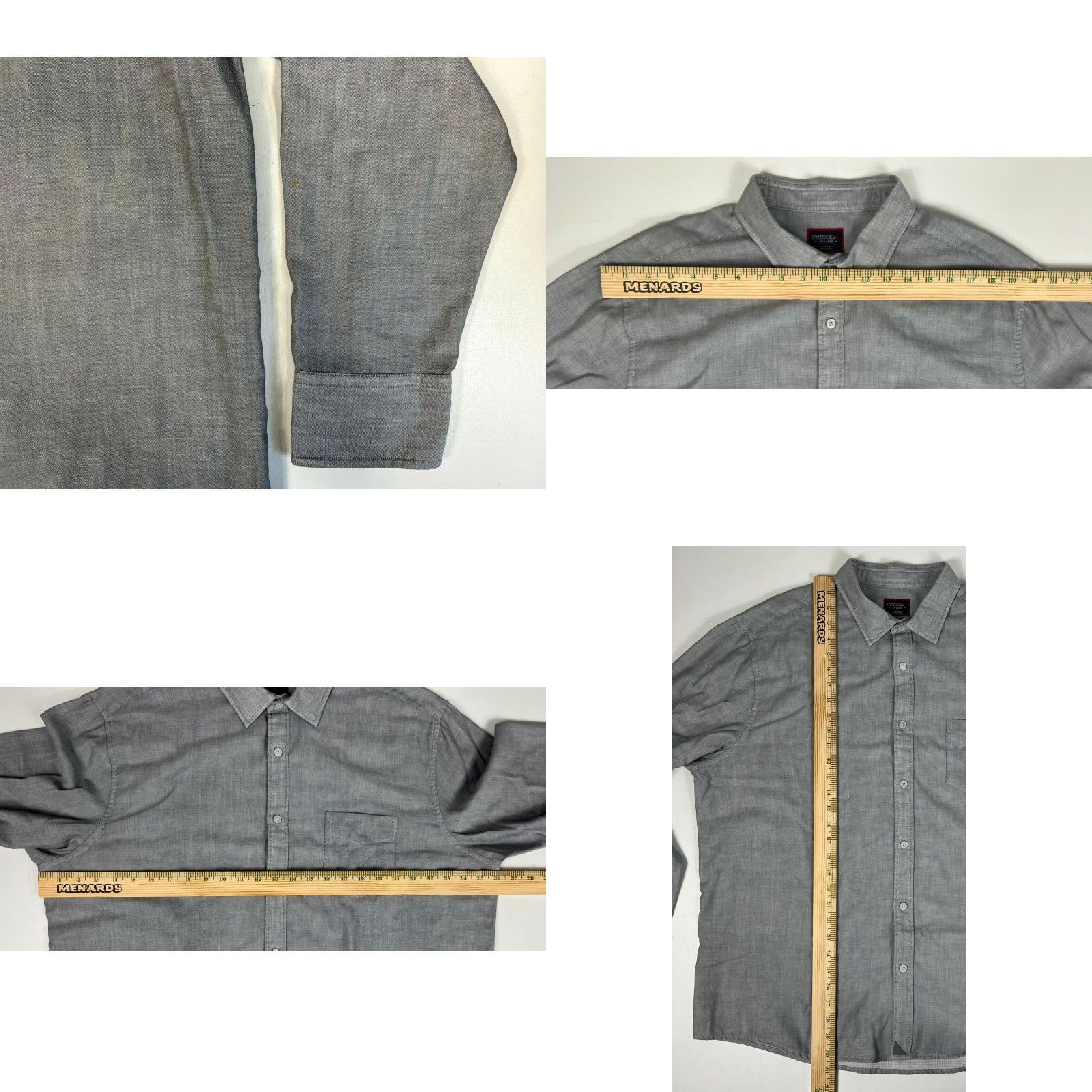UNTUCKit UNTUCKit Valadige Button-Up Shirt Regular Fit 2XL Gray Cotton Men's Shirt Size US XXL / EU 58 / 5 - 8 Thumbnail