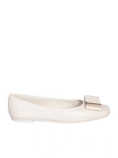 Salvatore Ferragamo o1s1rm1224 Double-Bow Ballet Flats in White Size US 6.5 / IT 36.5 - 1 Thumbnail