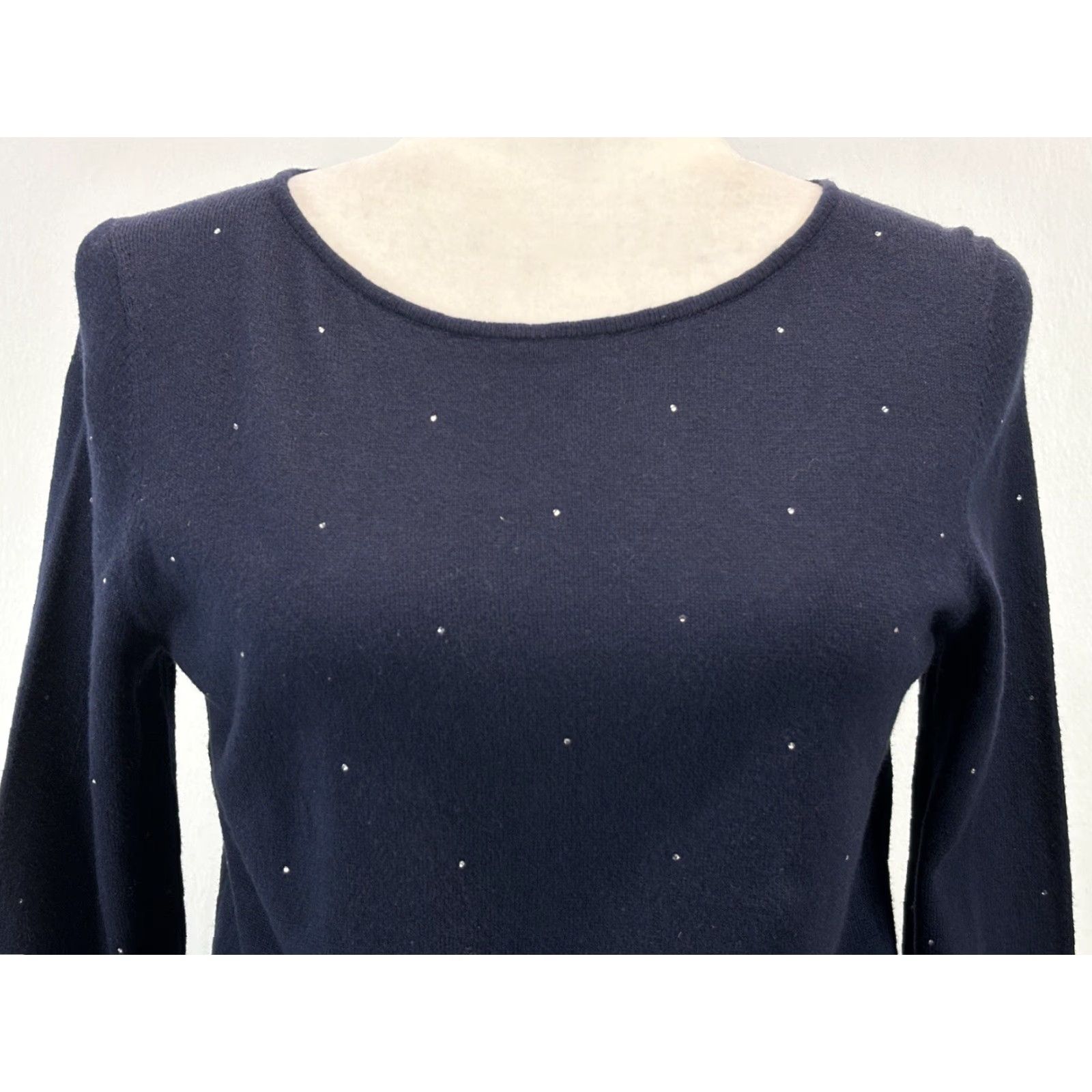 Talbots Talbots Sweater Womens XS Navy Christmas Scene Long Sleeve Pullover Winter Holiday Classic Size XS / US 0-2 / IT 36-38 - 5 Thumbnail