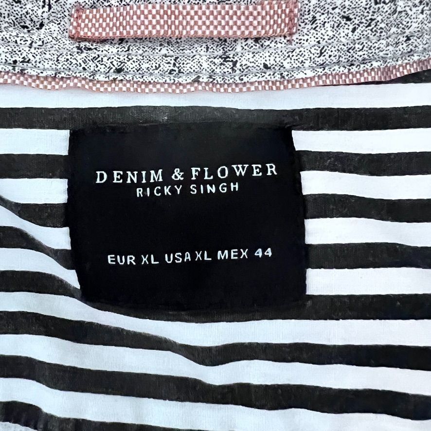 Denim & Flower Denim & Flower Men XL Button-Up Shirt Gray Textured Long Sle Size US XL / EU 56 / 4 - 6 Thumbnail